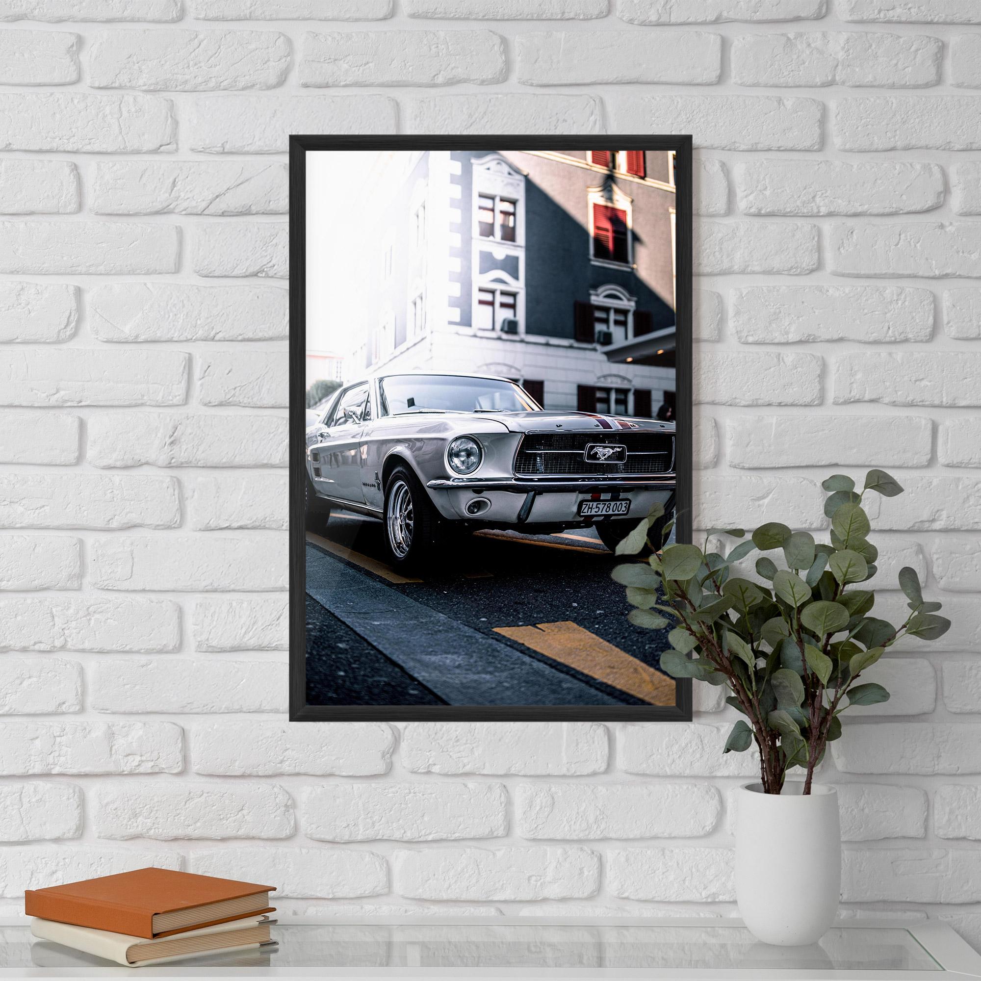 Gerahmte Poster Vintage White Car mockup 5