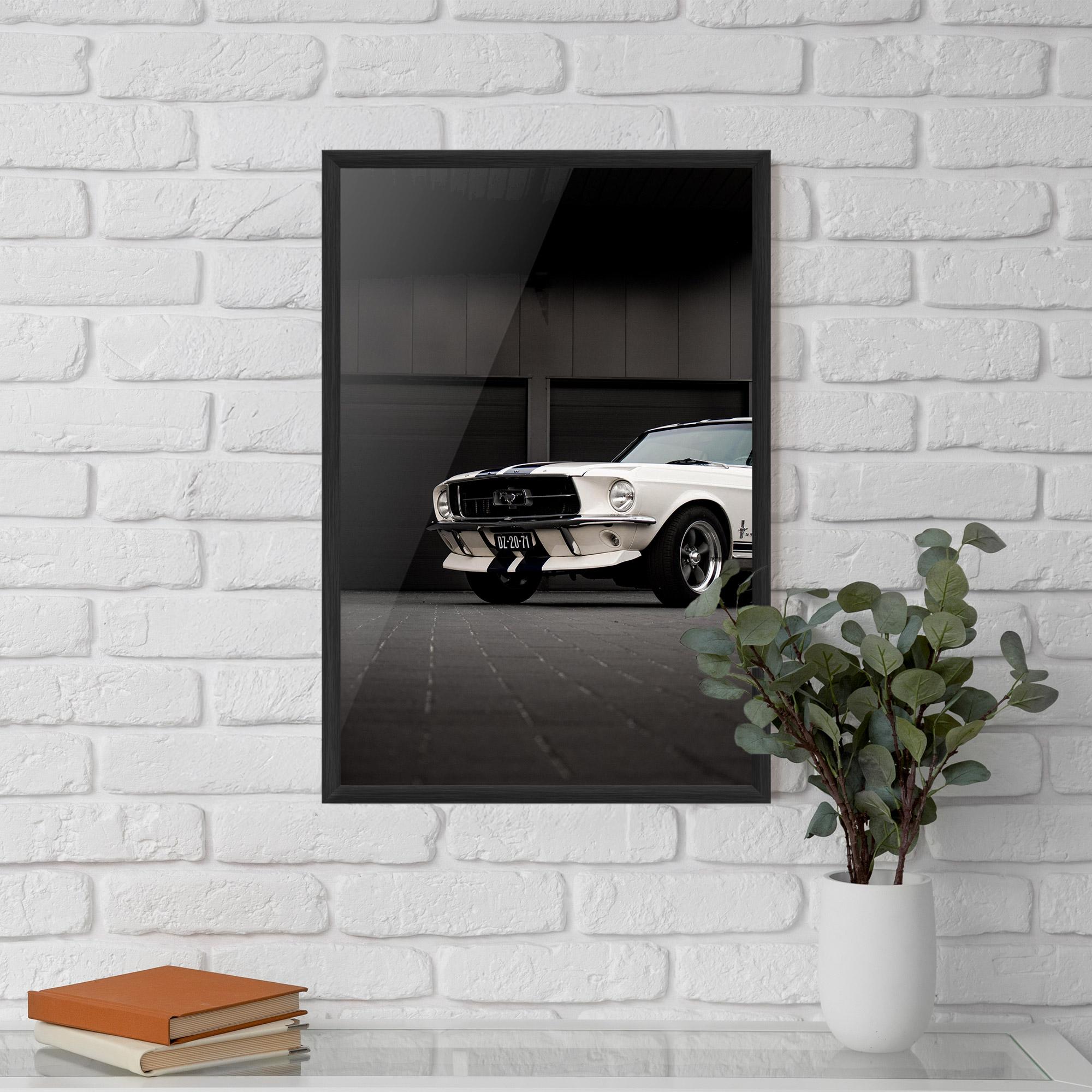 Gerahmte Poster White Vintage Car mockup 5