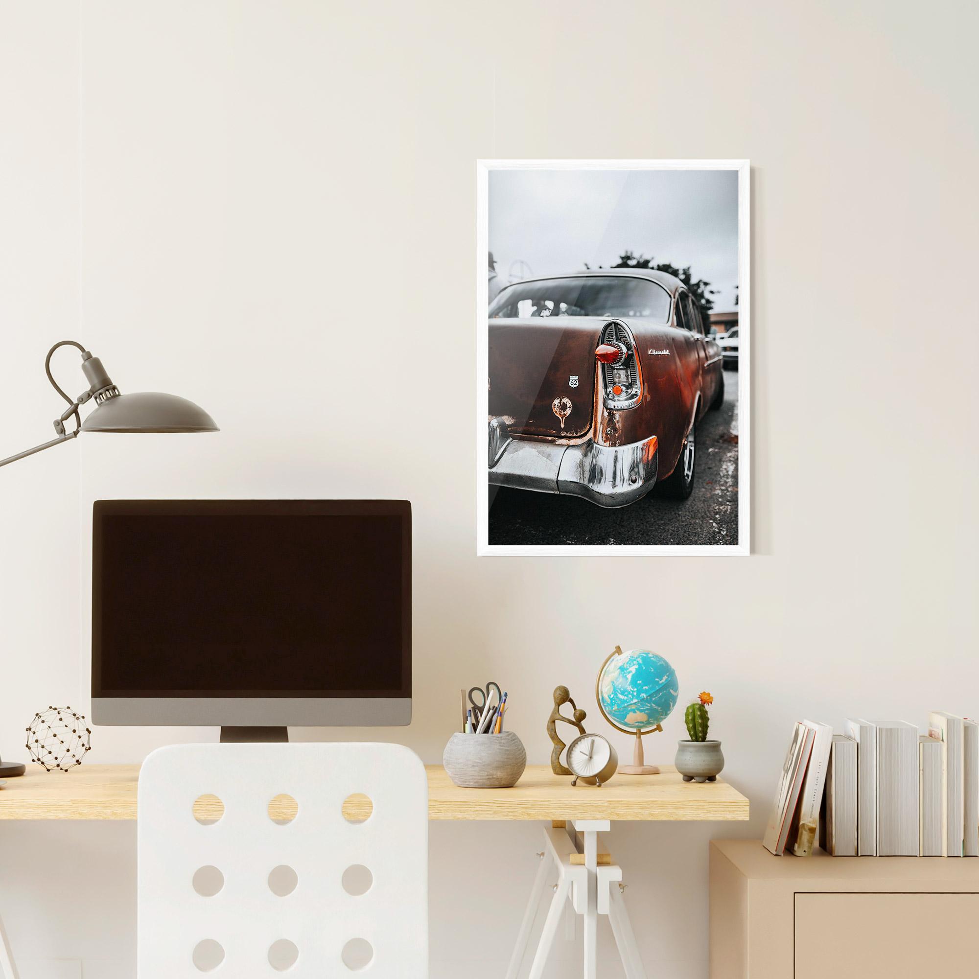 Gerahmte Poster Car Old Brown mockup 6