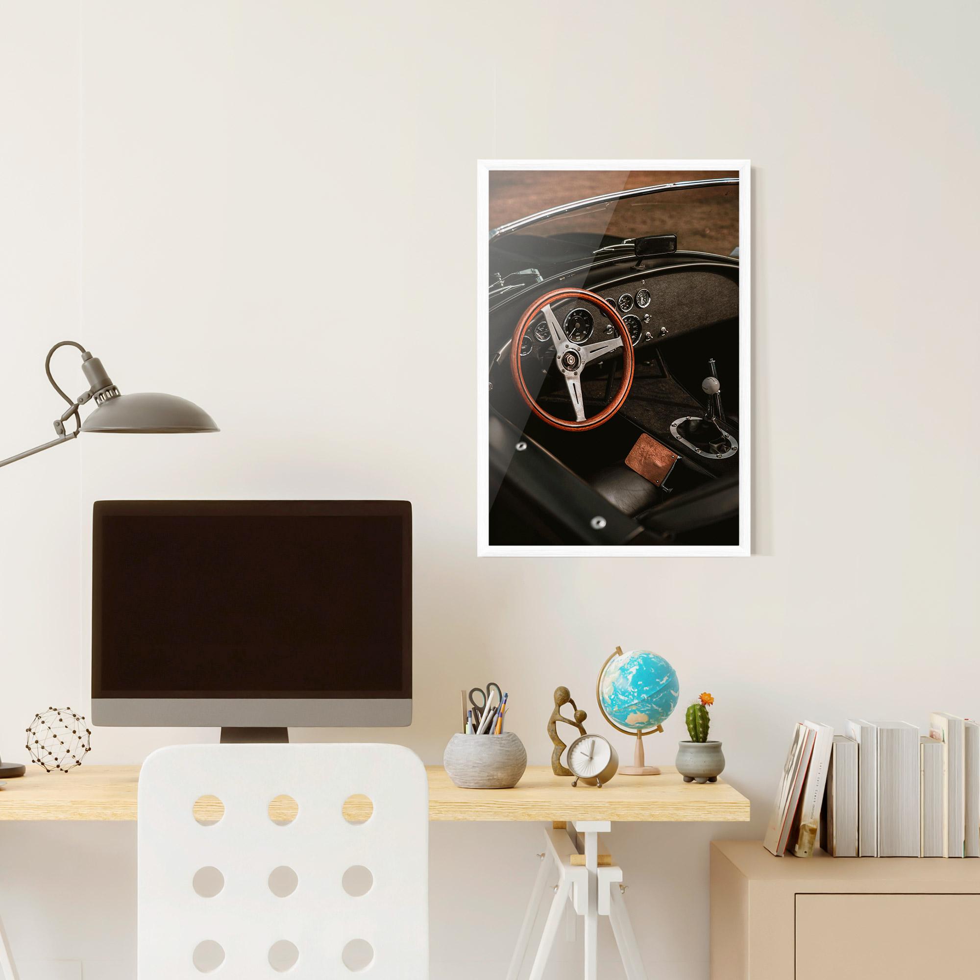 Gerahmte Poster Orange Steering Wheel mockup 6