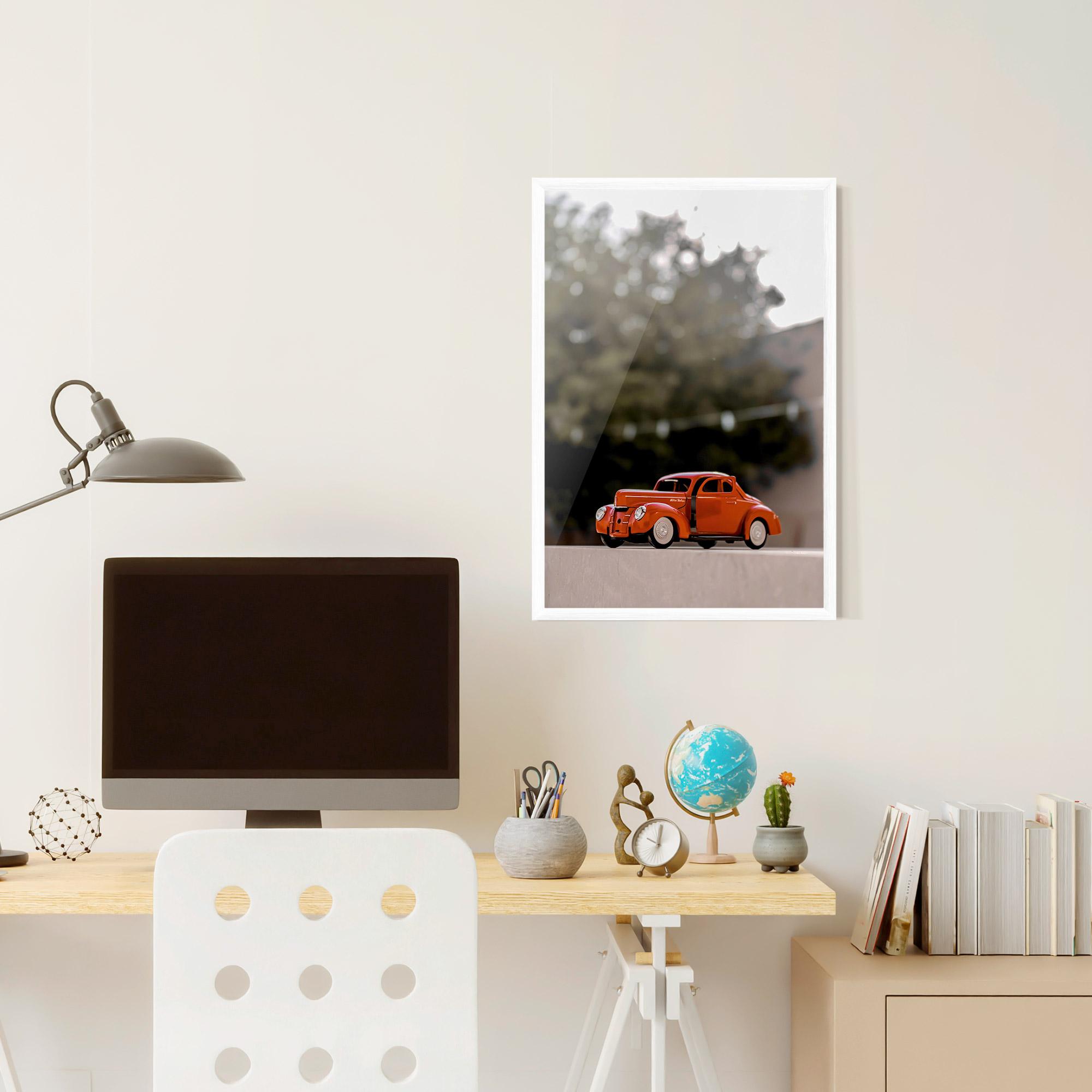 Gerahmte Poster Orange Toy Car mockup 6