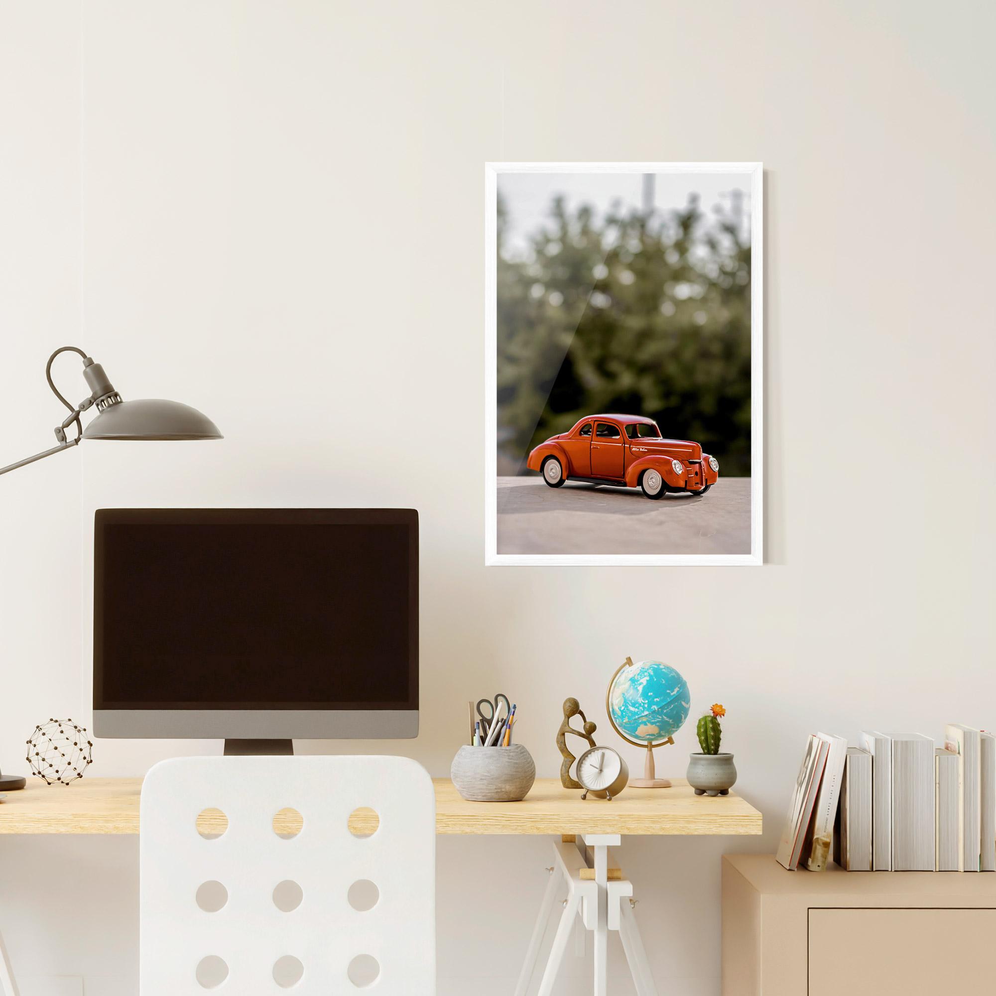 Gerahmte Poster Vintage Orange Toy mockup 6