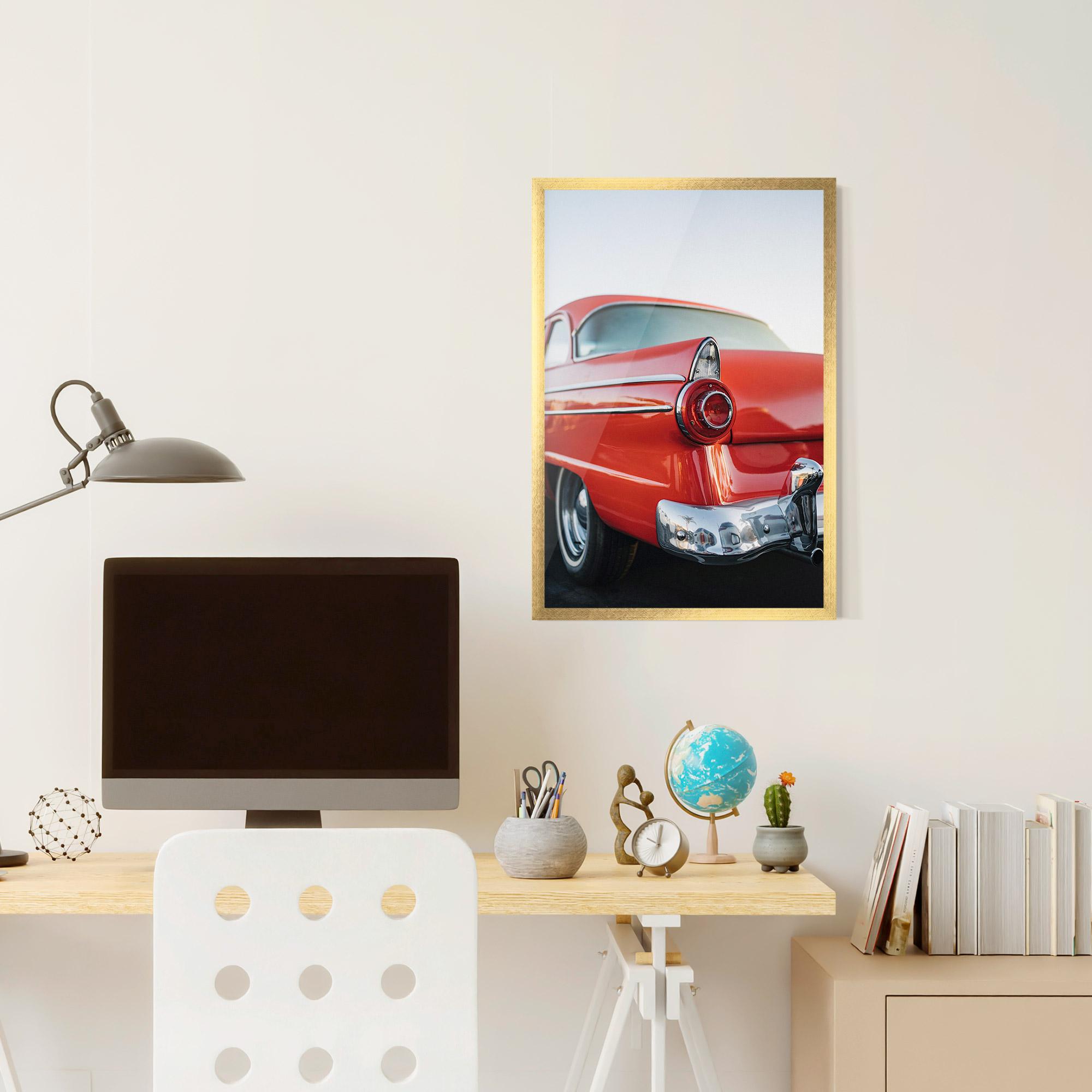 Gerahmte Poster Car Classic Red mockup 6