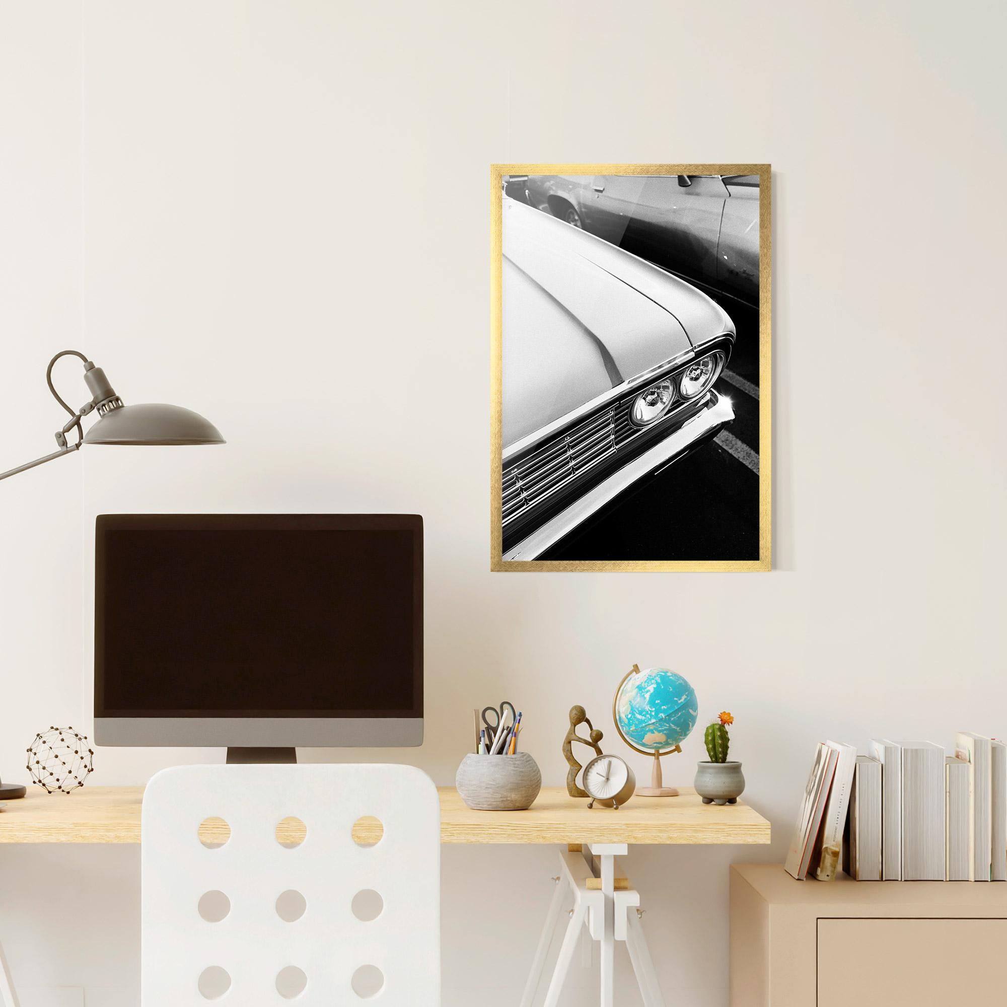Gerahmte Poster Grey Vintage Car mockup 6