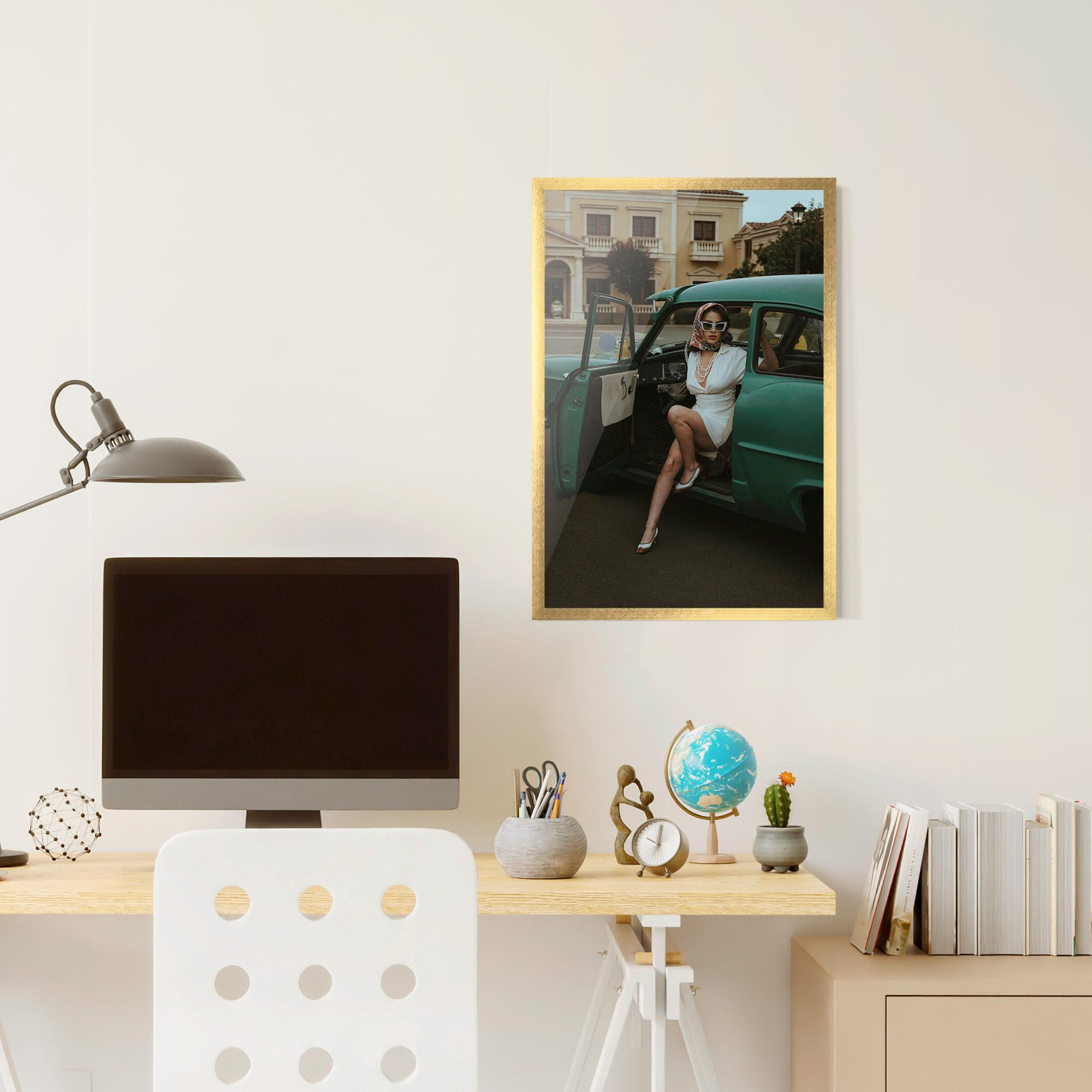 Gerahmte Poster Lady Vintage Cat mockup 6