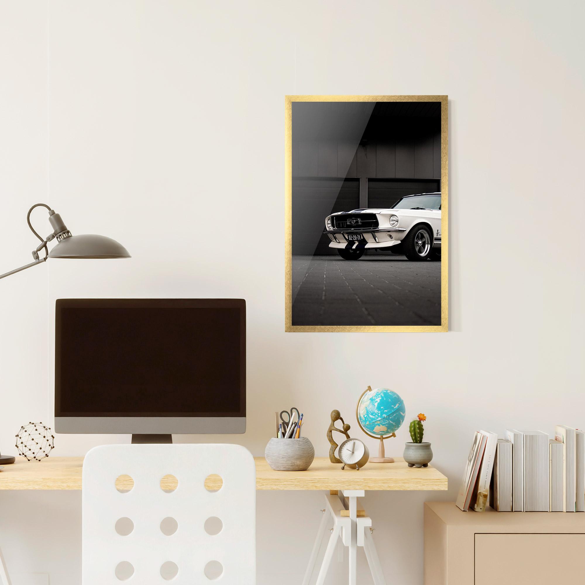 Gerahmte Poster White Vintage Car mockup 6