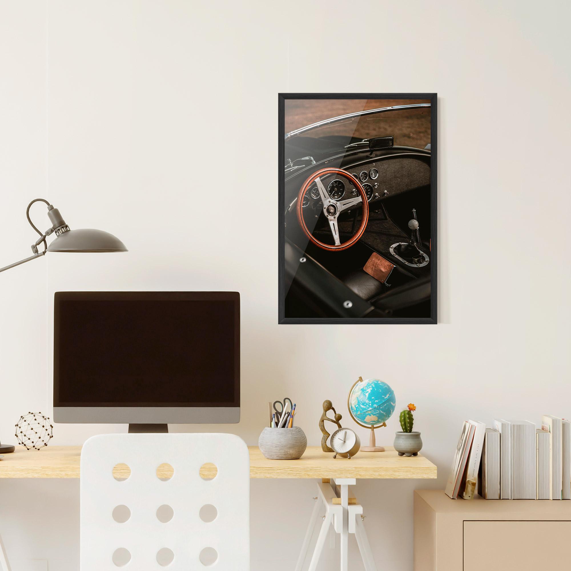 Gerahmte Poster Orange Steering Wheel mockup 6
