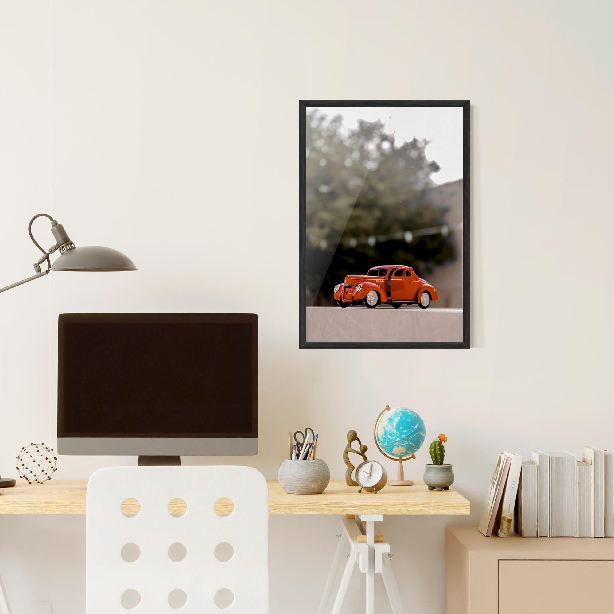 Gerahmte Poster Orange Toy Car mockup 6
