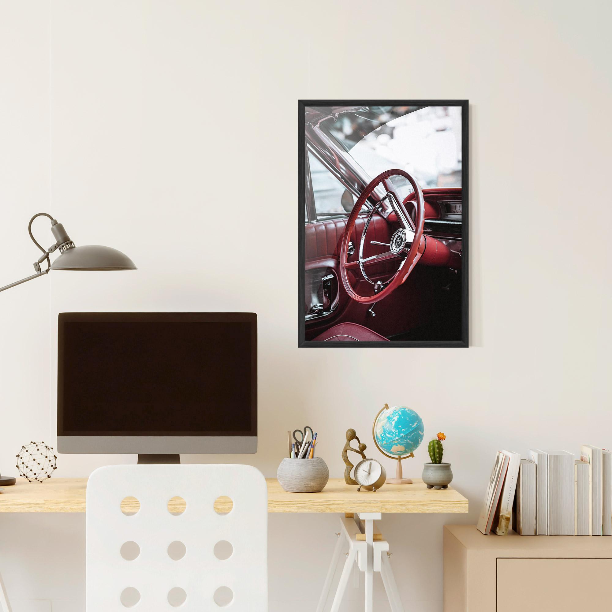 Gerahmte Poster Red Steering Wheel mockup 6