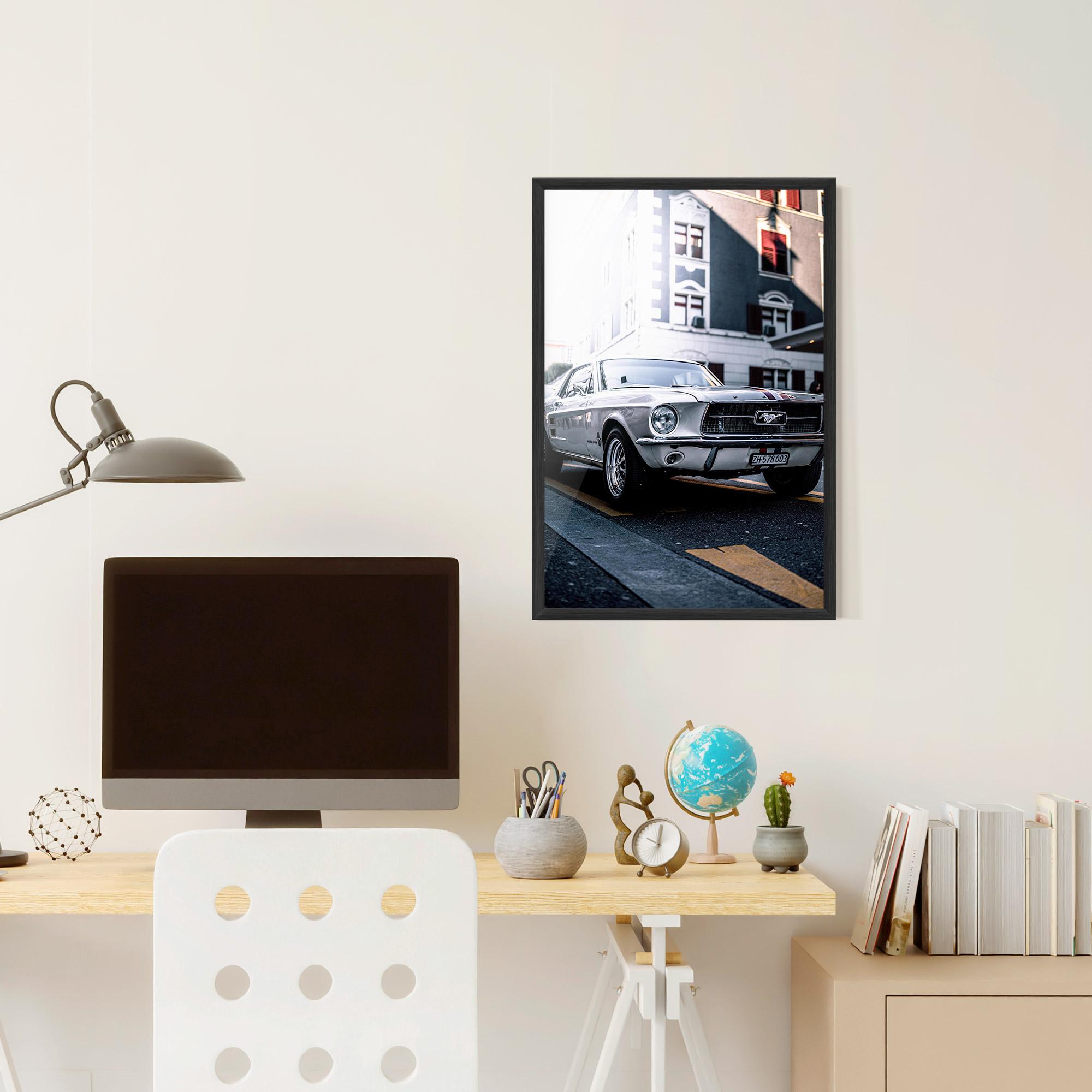 Gerahmte Poster Vintage White Car mockup 6