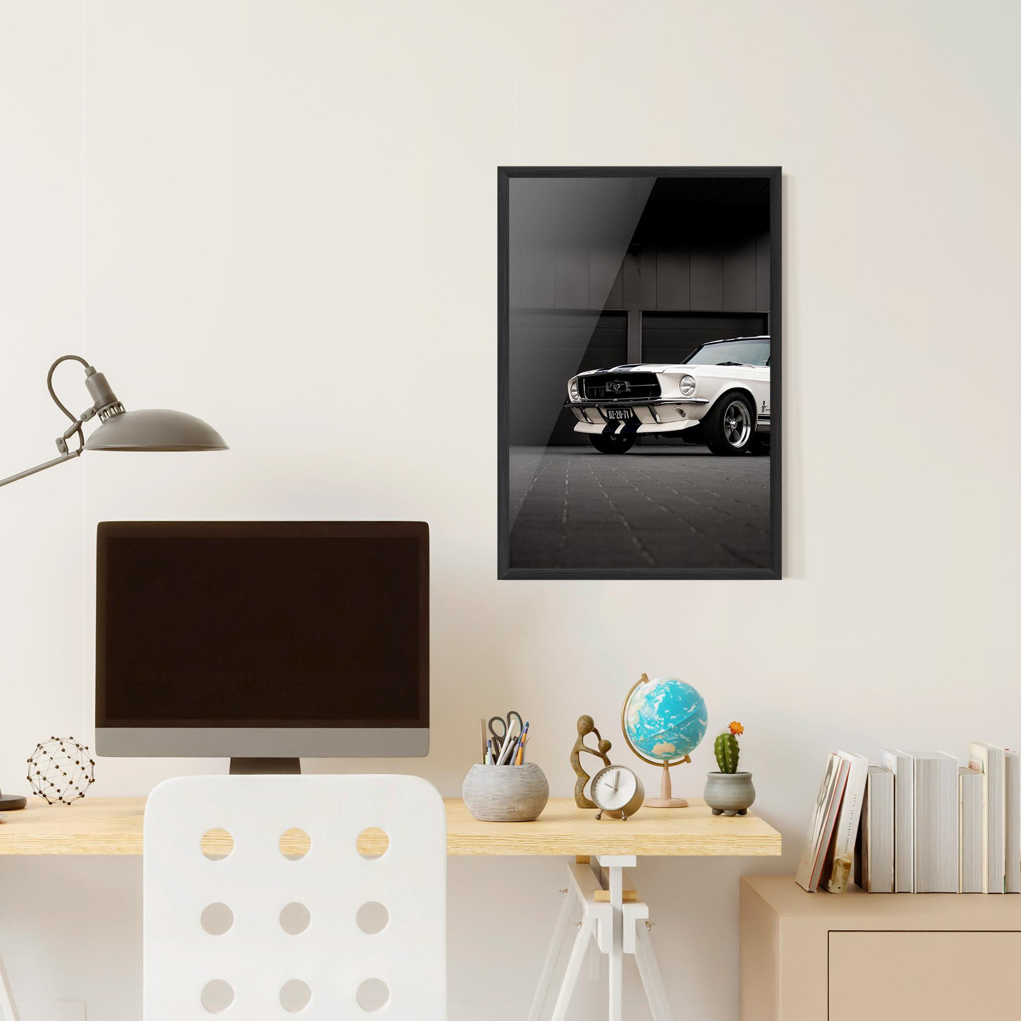 Gerahmte Poster White Vintage Car mockup 6