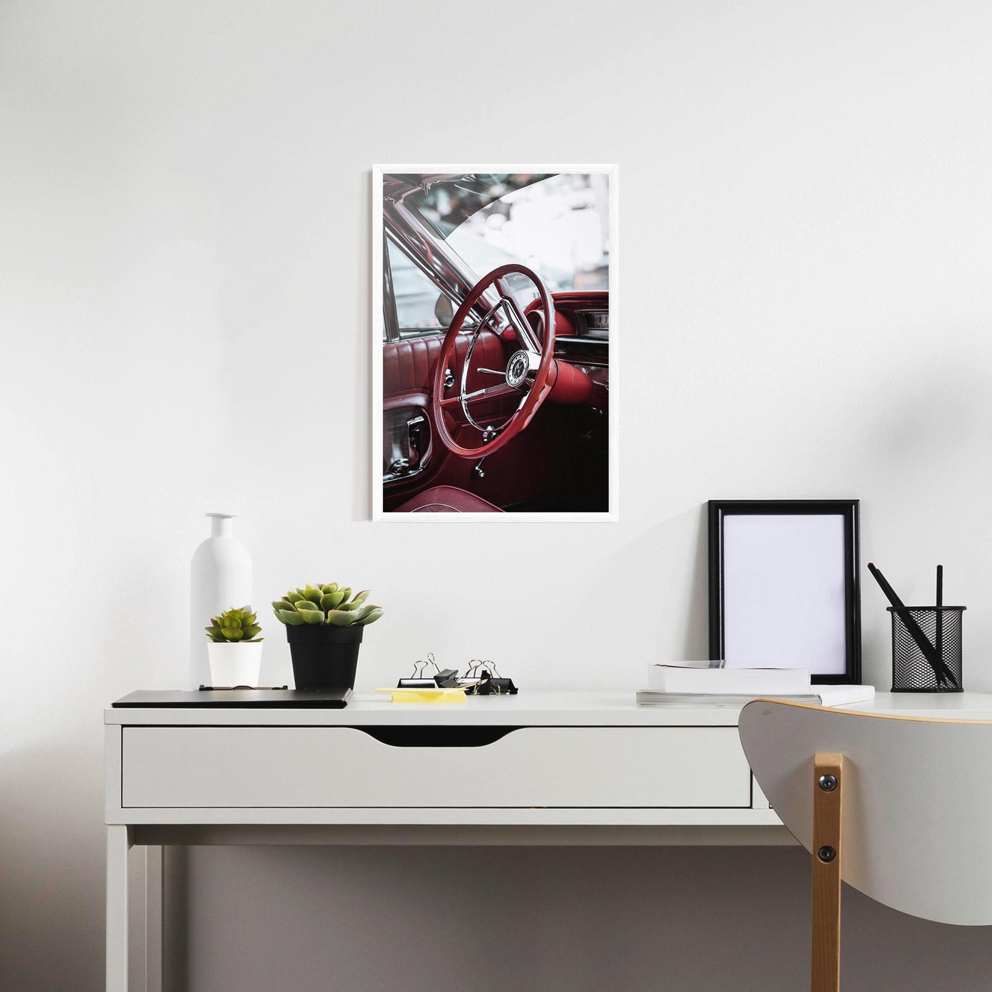 Gerahmte Poster Red Steering Wheel mockup 7