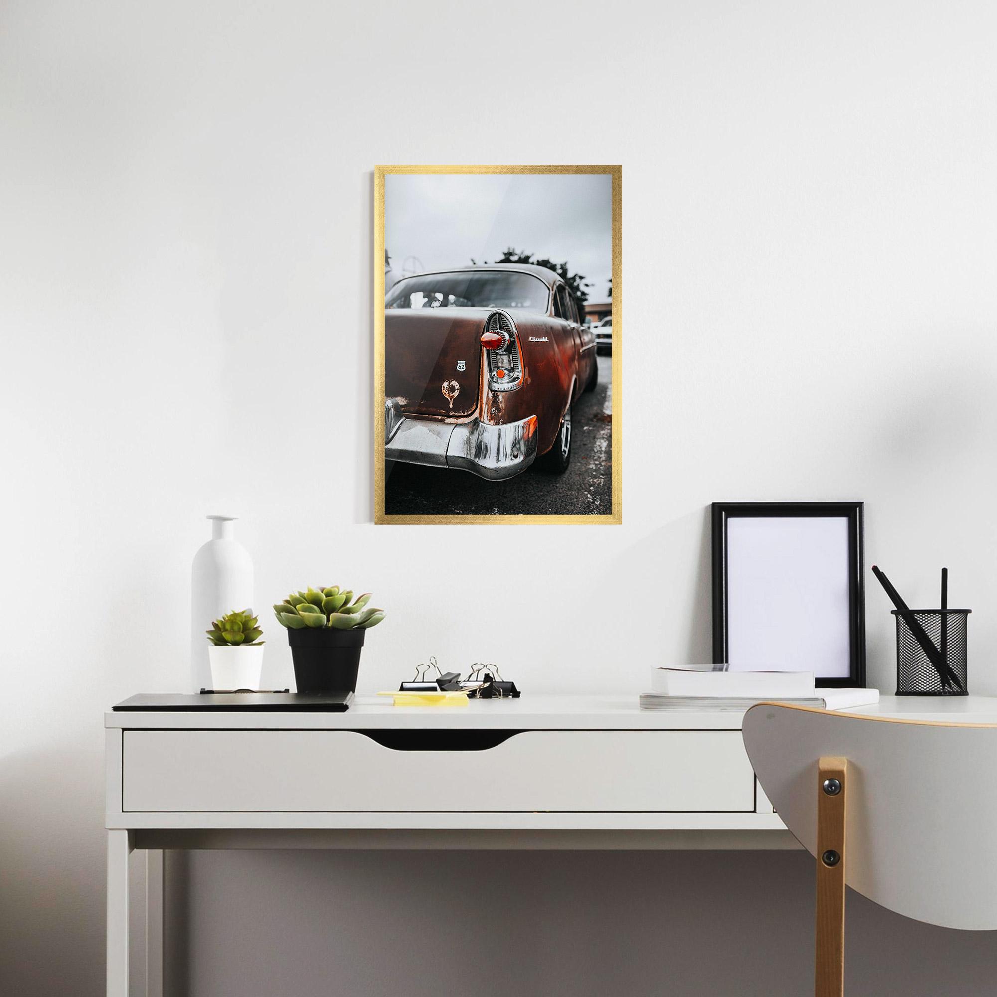 Gerahmte Poster Car Old Brown mockup 7