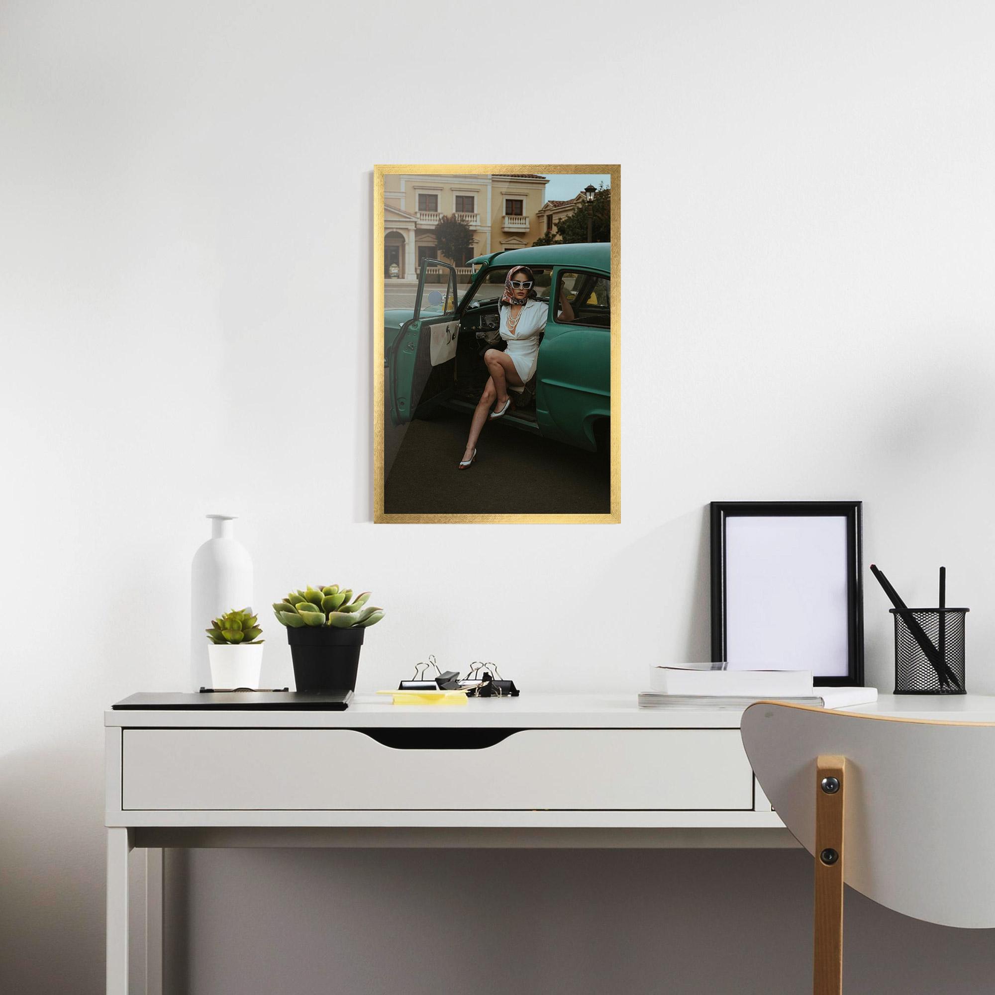 Gerahmte Poster Lady Vintage Cat mockup 7