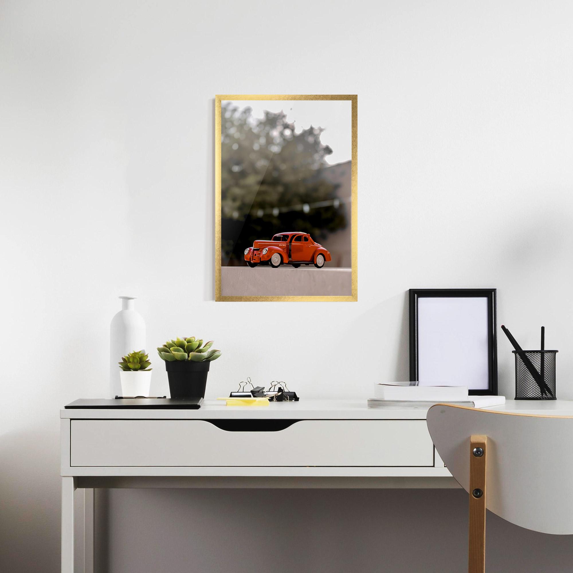 Gerahmte Poster Orange Toy Car mockup 7