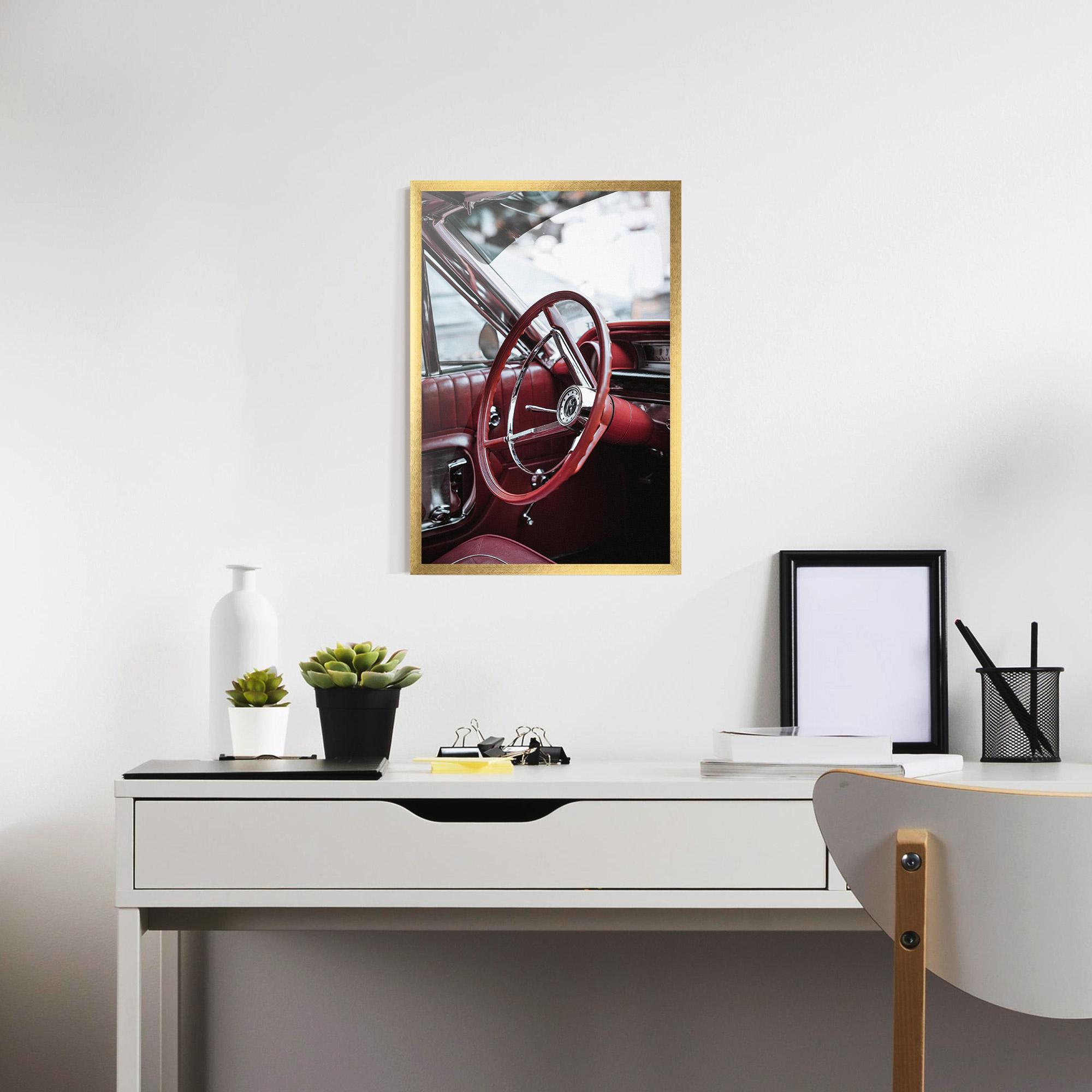 Gerahmte Poster Red Steering Wheel mockup 7