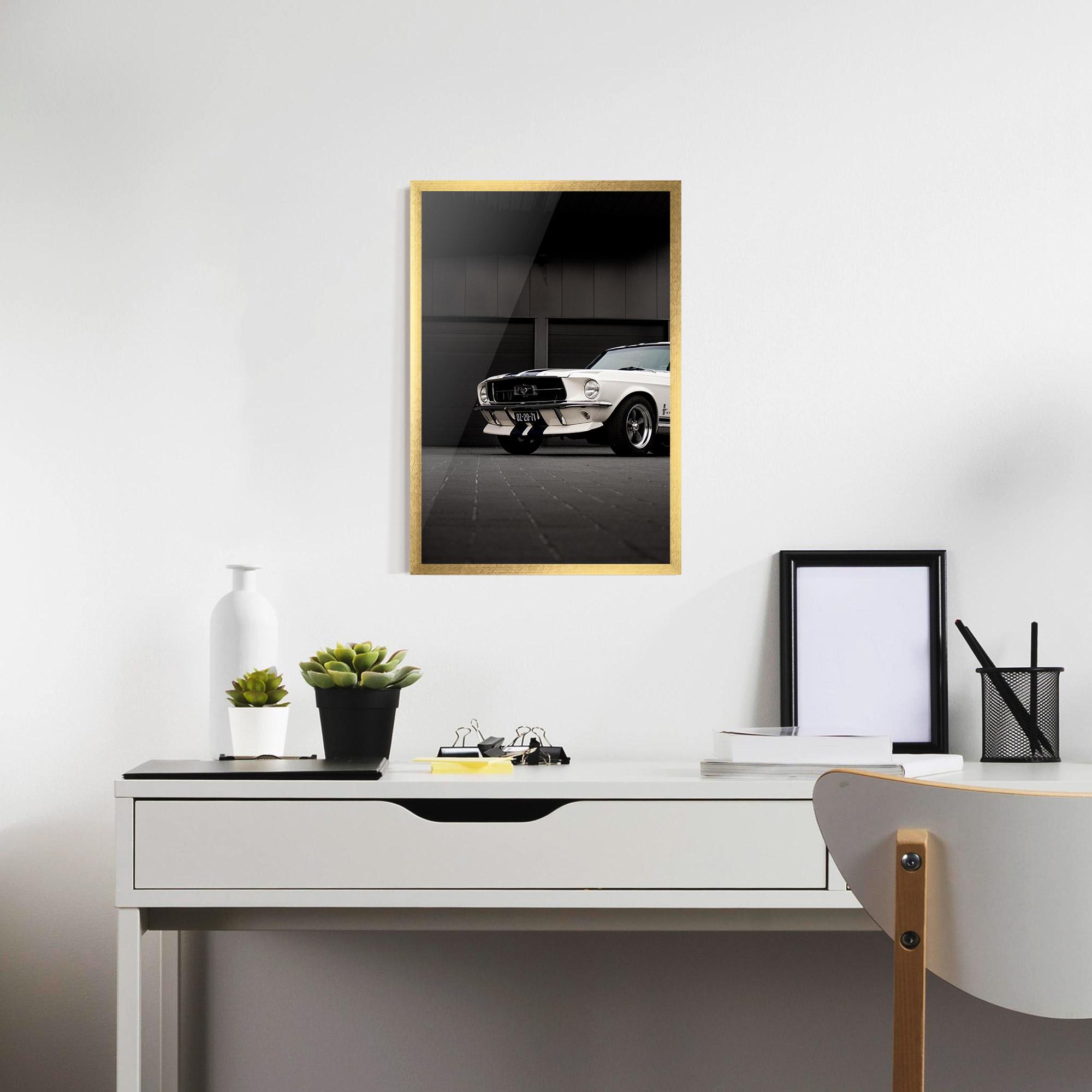 Gerahmte Poster White Vintage Car mockup 7