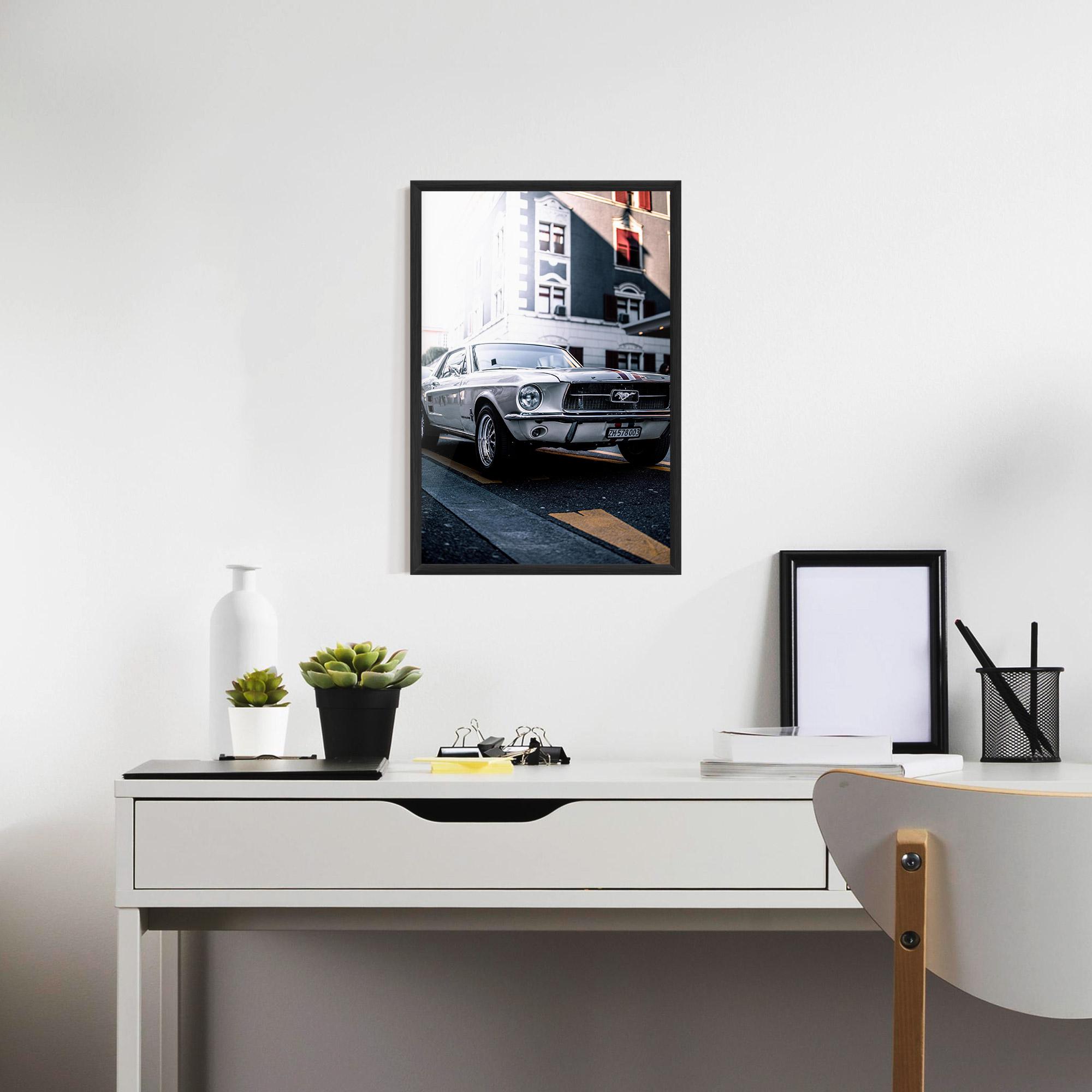 Gerahmte Poster Vintage White Car mockup 7