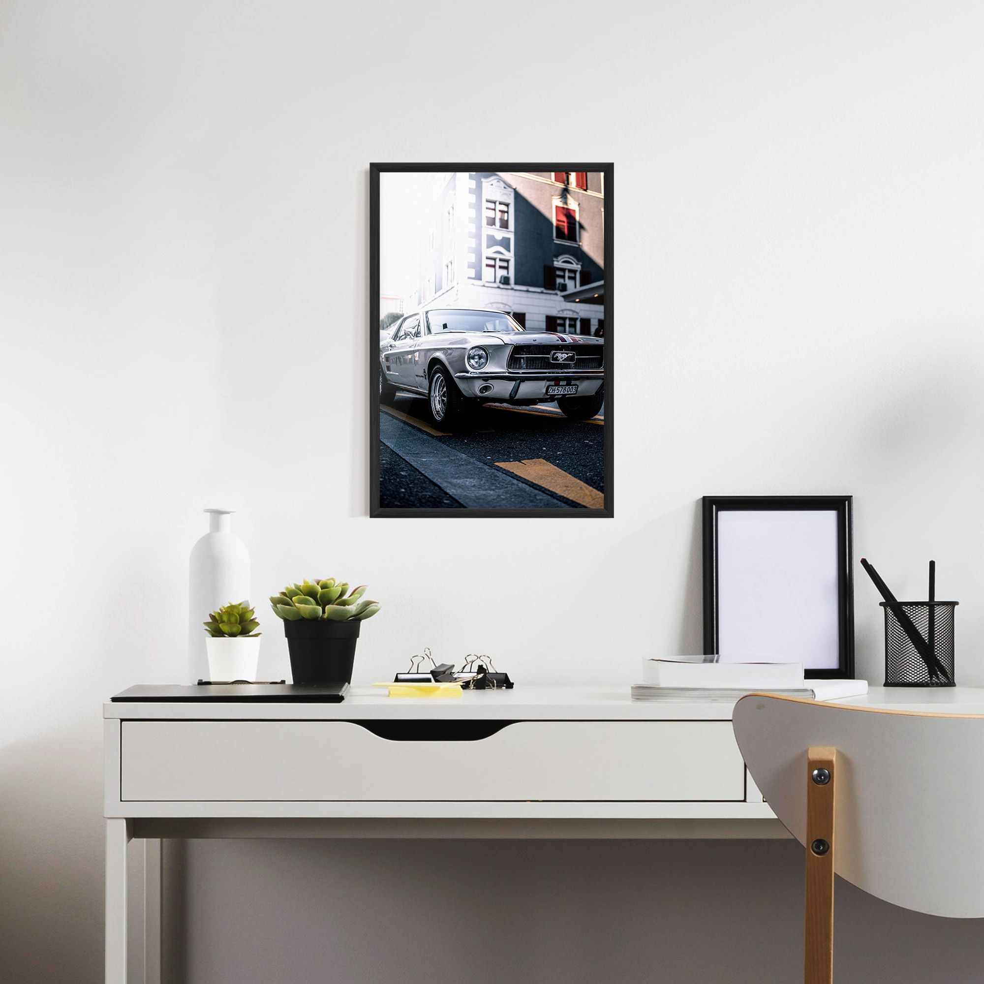 Vintage White Car mockup 7