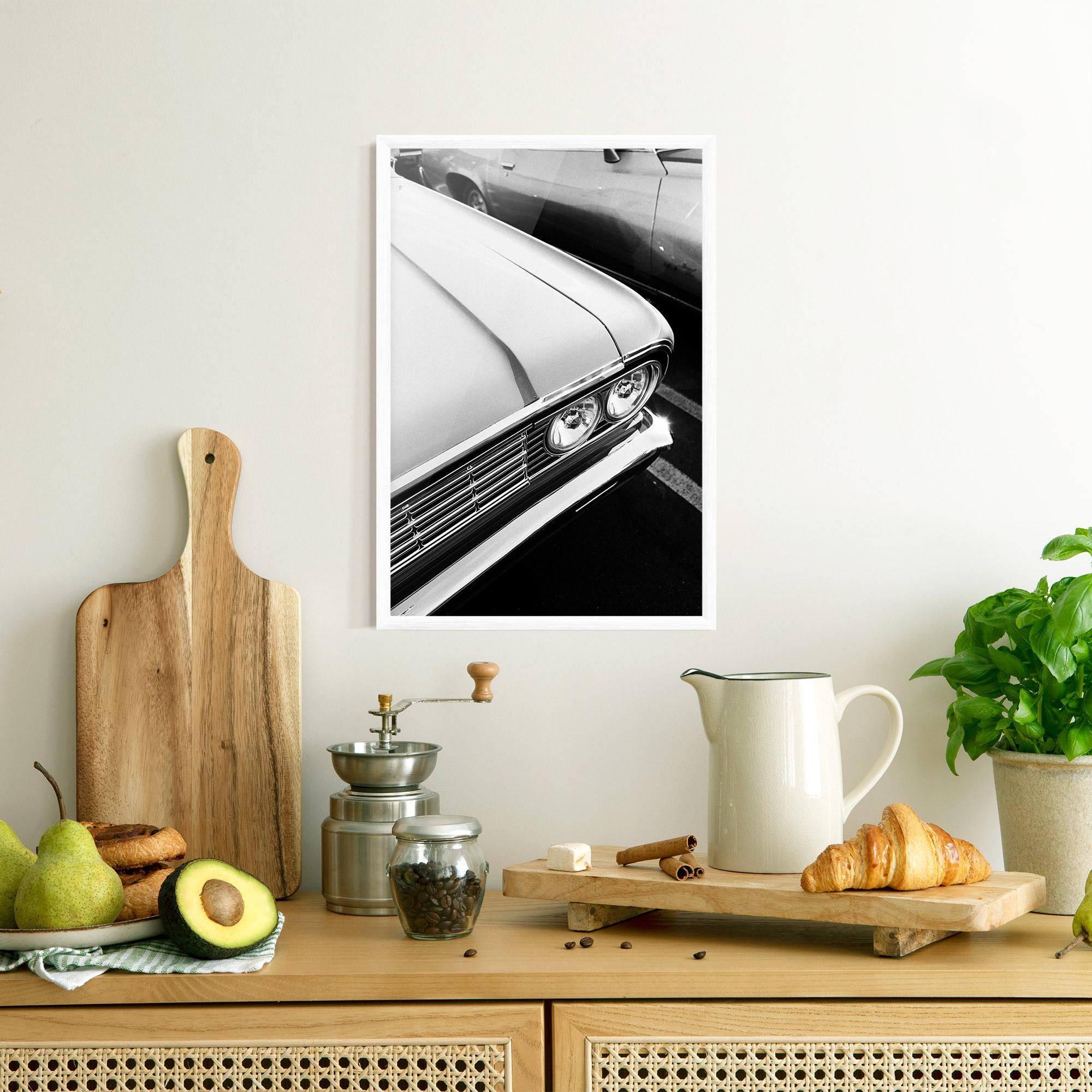 Gerahmte Poster Grey Vintage Car mockup 8