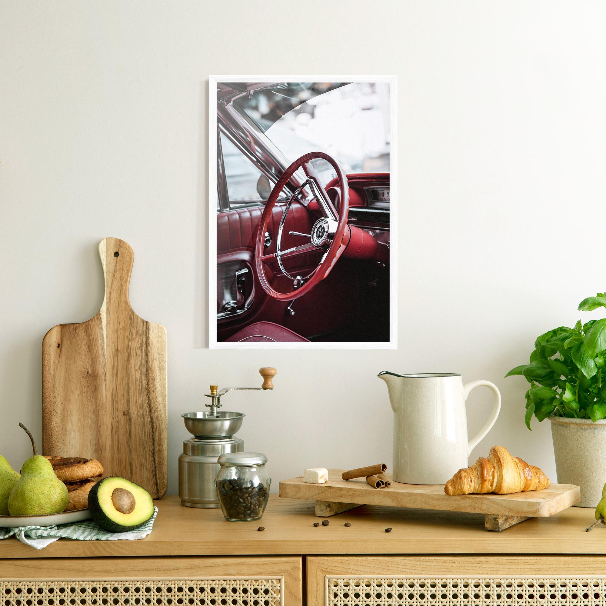 Gerahmte Poster Red Steering Wheel mockup 8