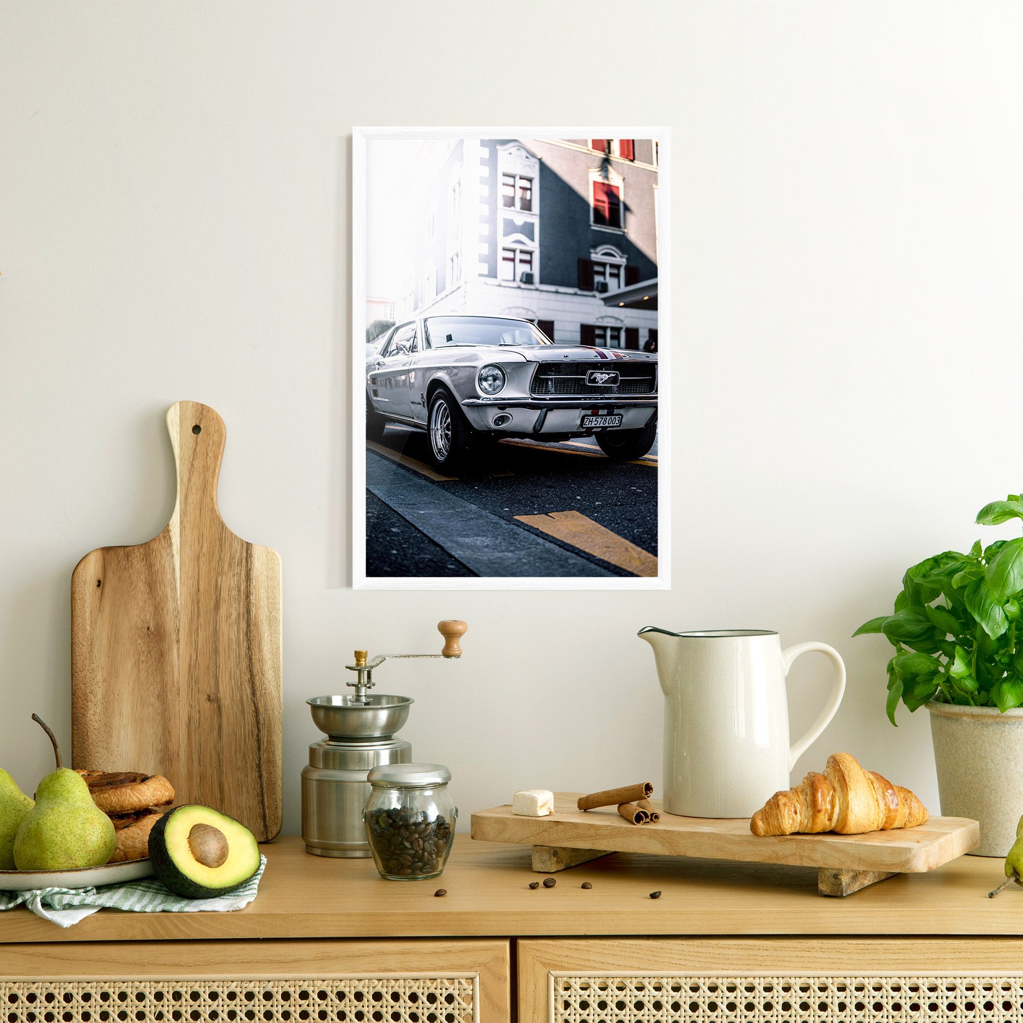 Vintage White Car mockup 8