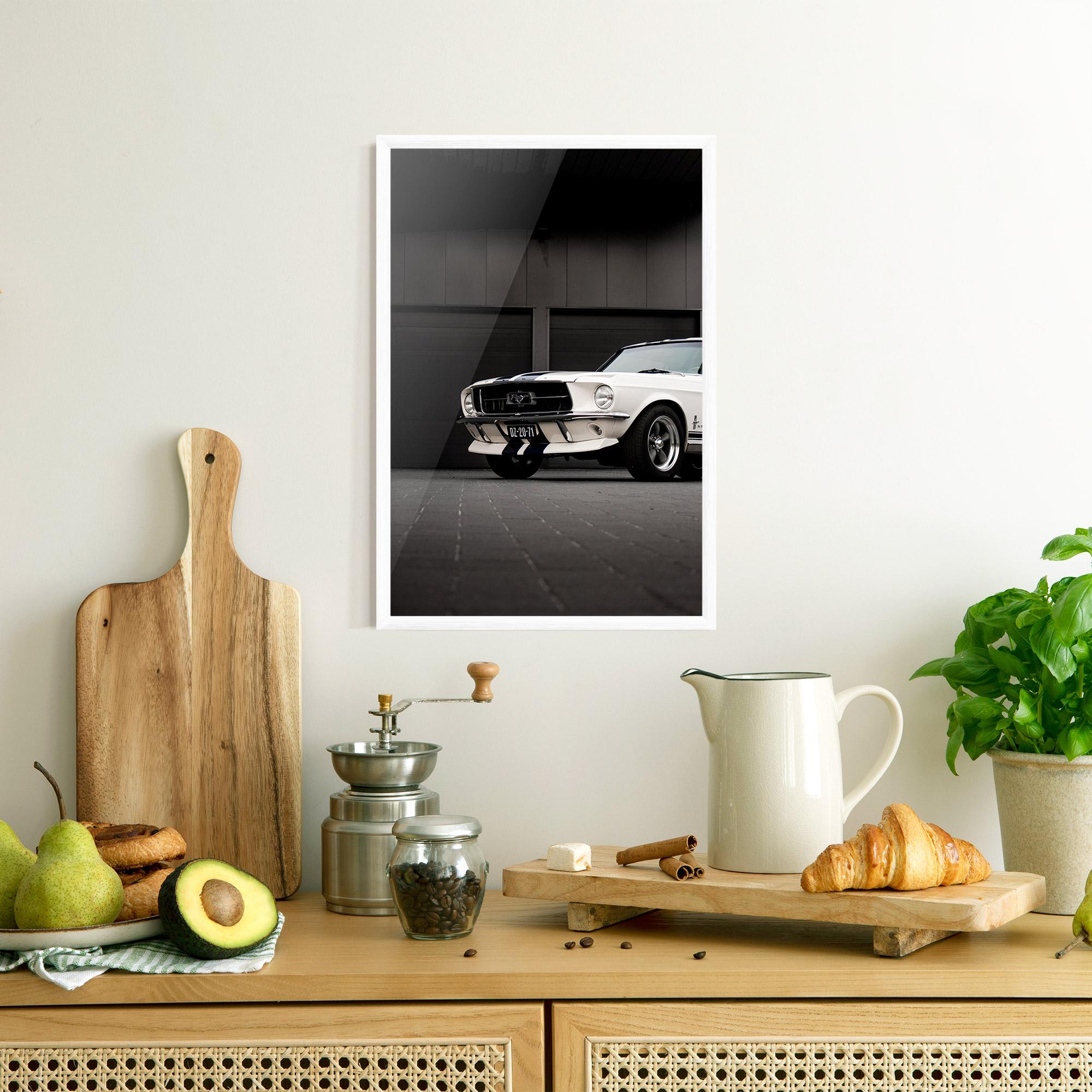 Gerahmte Poster White Vintage Car mockup 8