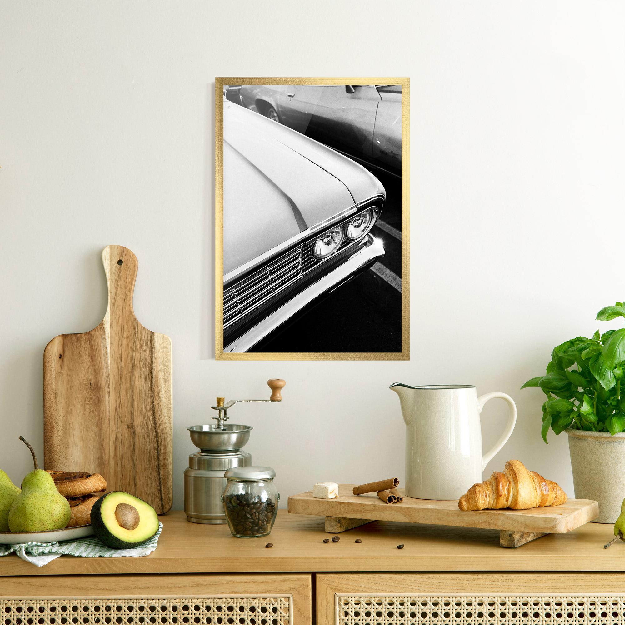 Gerahmte Poster Grey Vintage Car mockup 8