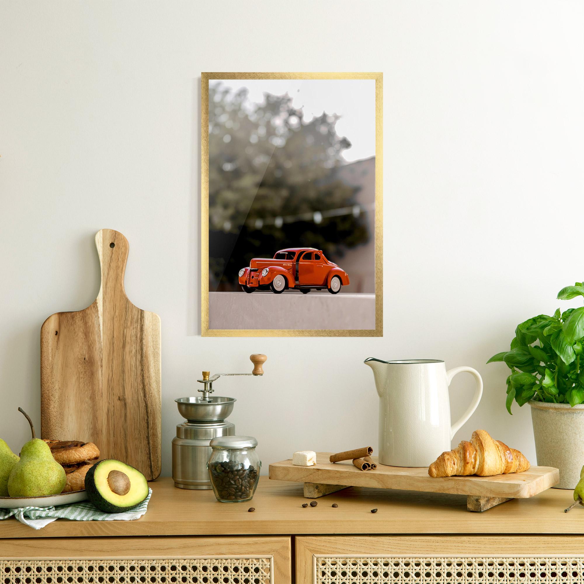 Gerahmte Poster Orange Toy Car mockup 8