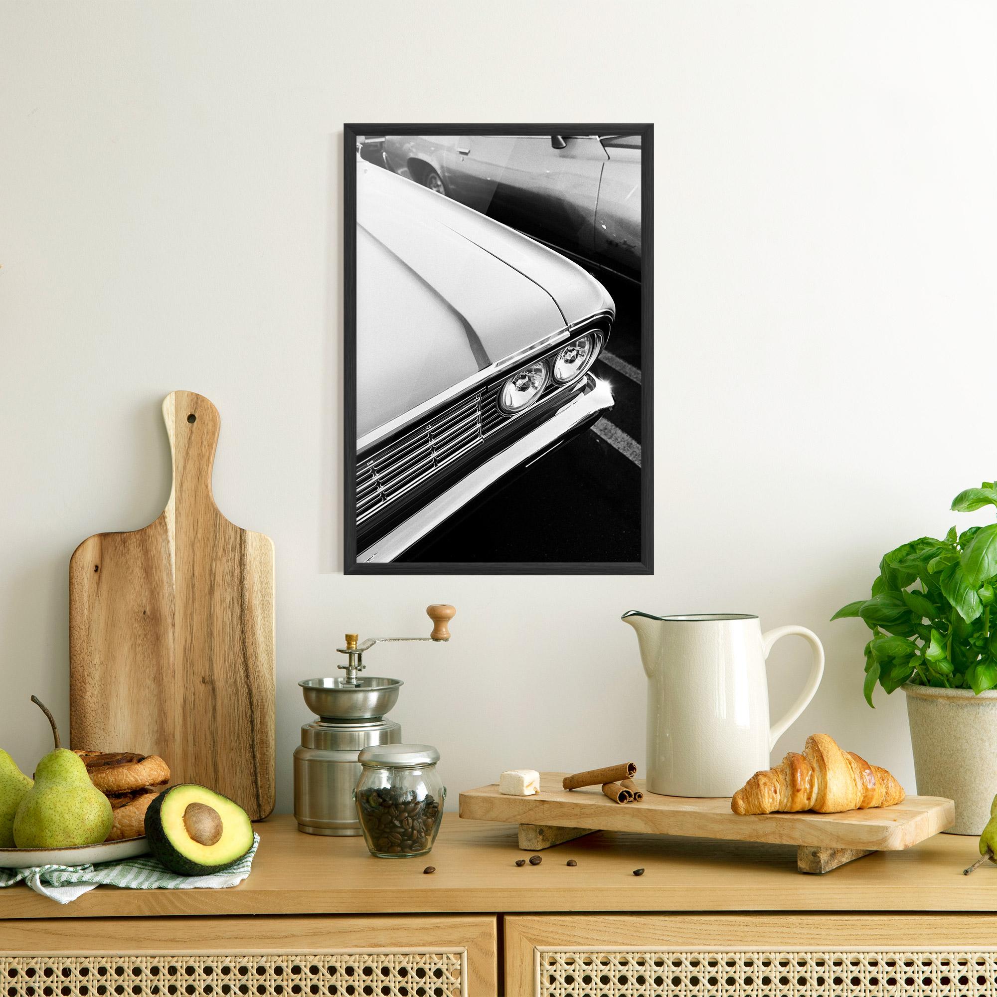 Gerahmte Poster Grey Vintage Car mockup 8