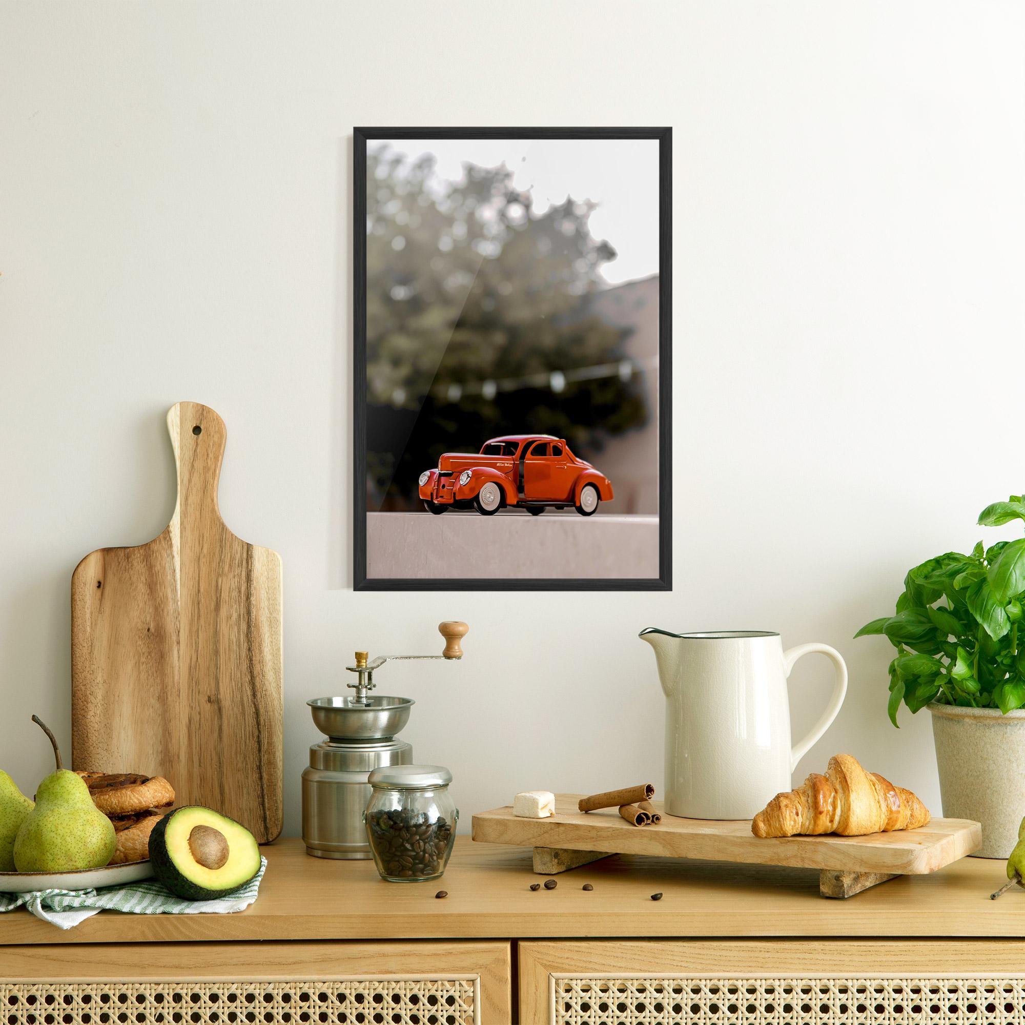 Gerahmte Poster Orange Toy Car mockup 8