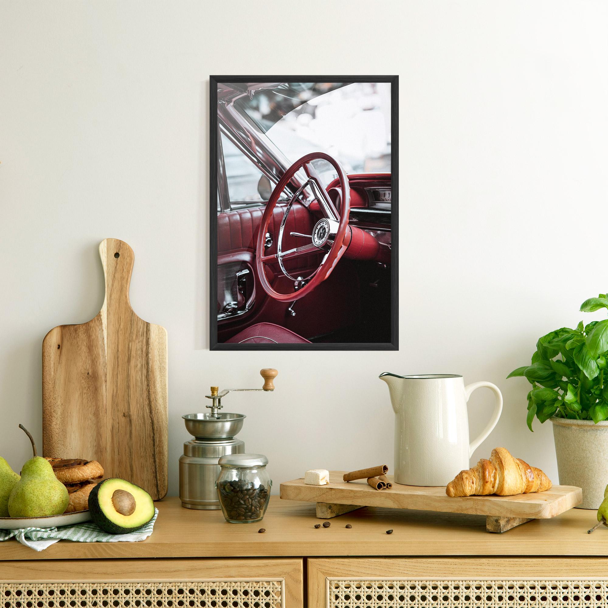 Gerahmte Poster Red Steering Wheel mockup 8