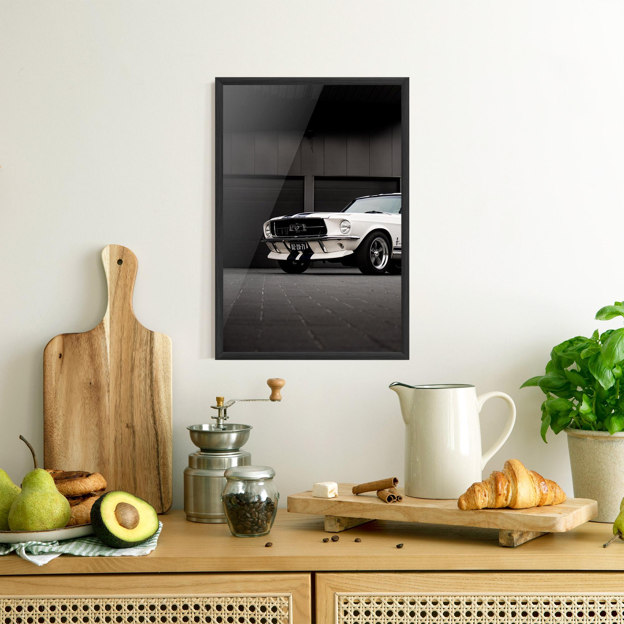 Gerahmte Poster White Vintage Car mockup 8