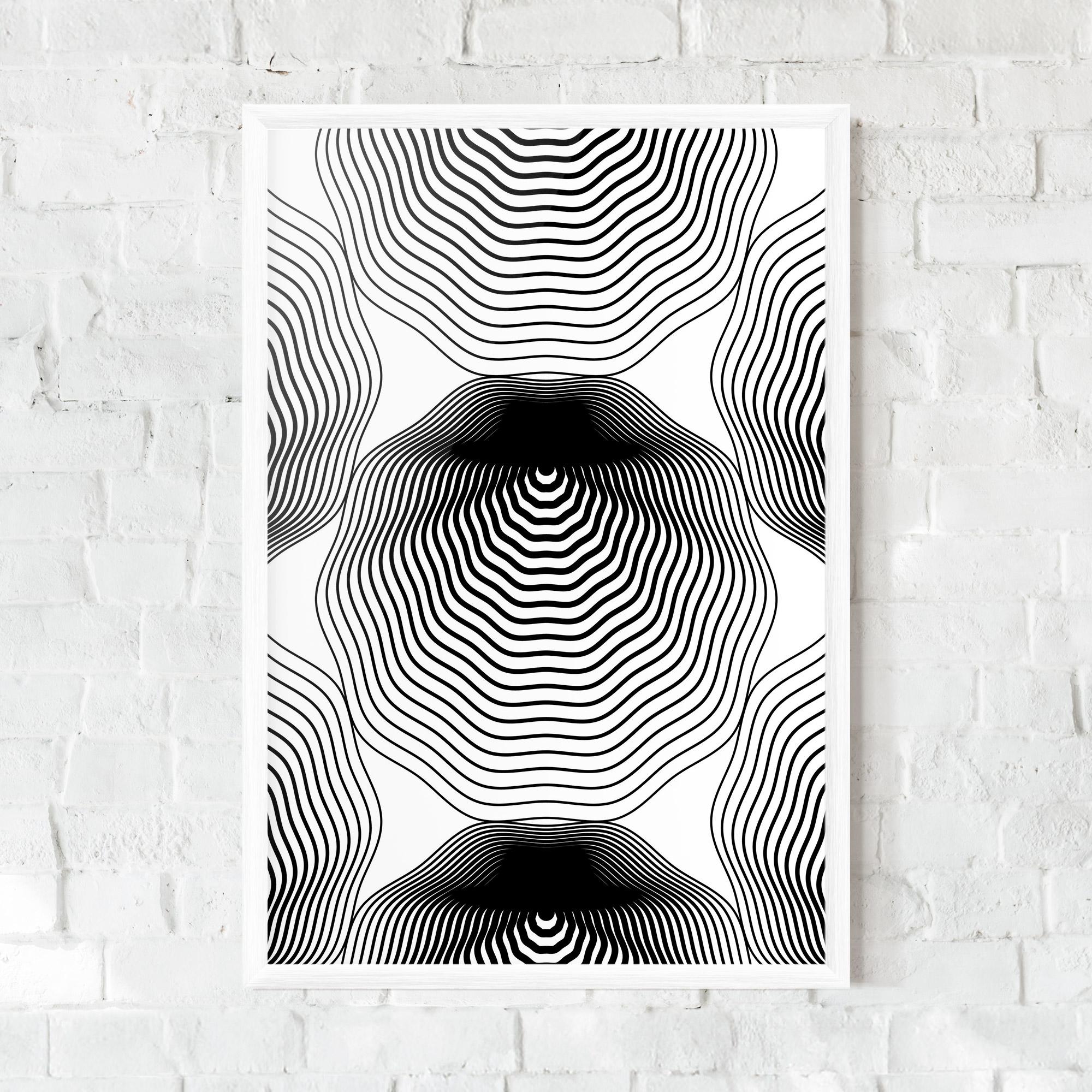 Gerahmte Poster Black Line Art mockup 0