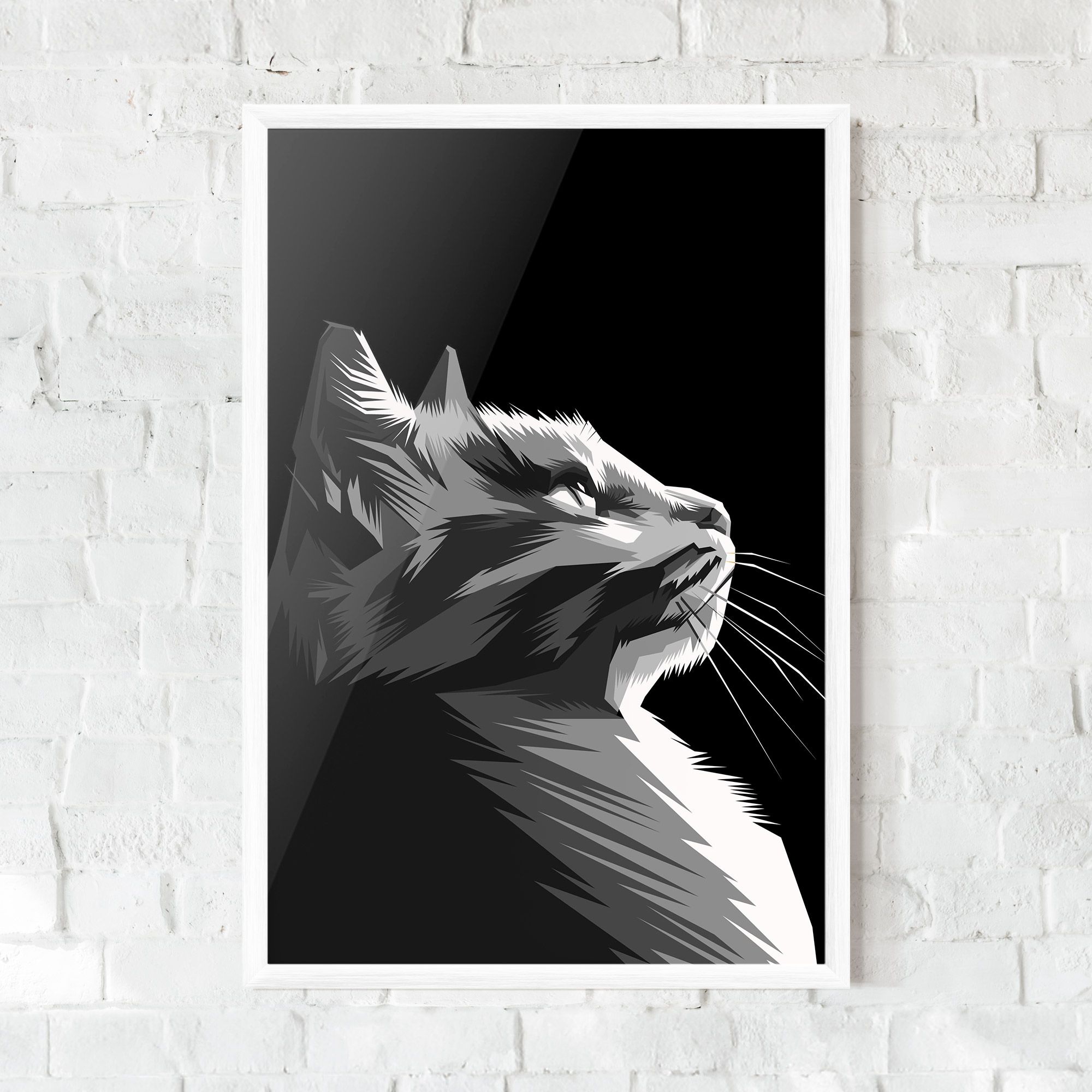 Grey Cat On Black mockup 0