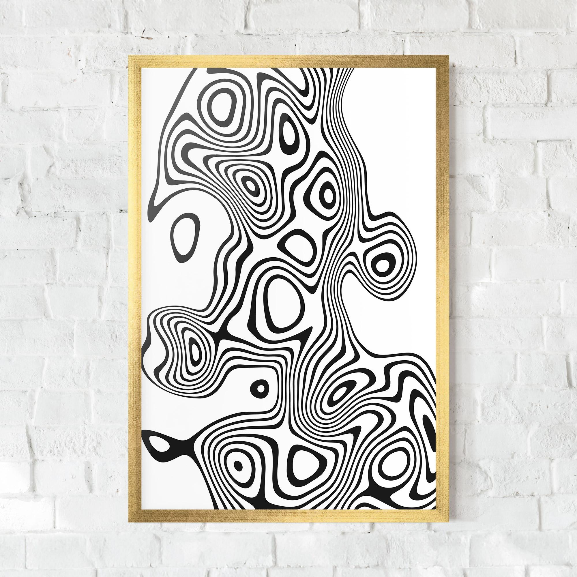 Gerahmte Poster Abstract Line Grey Black mockup 0