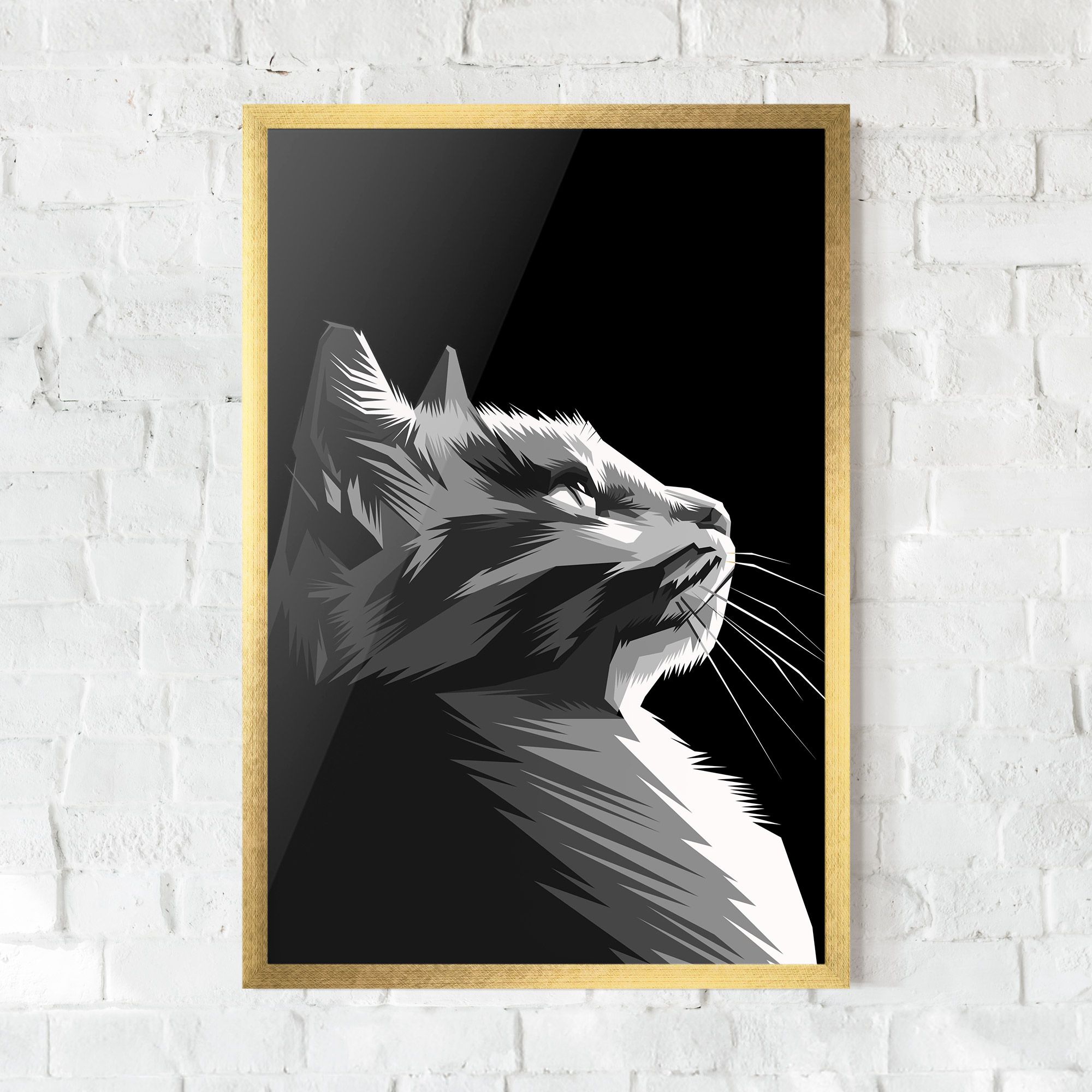 Grey Cat On Black mockup 0