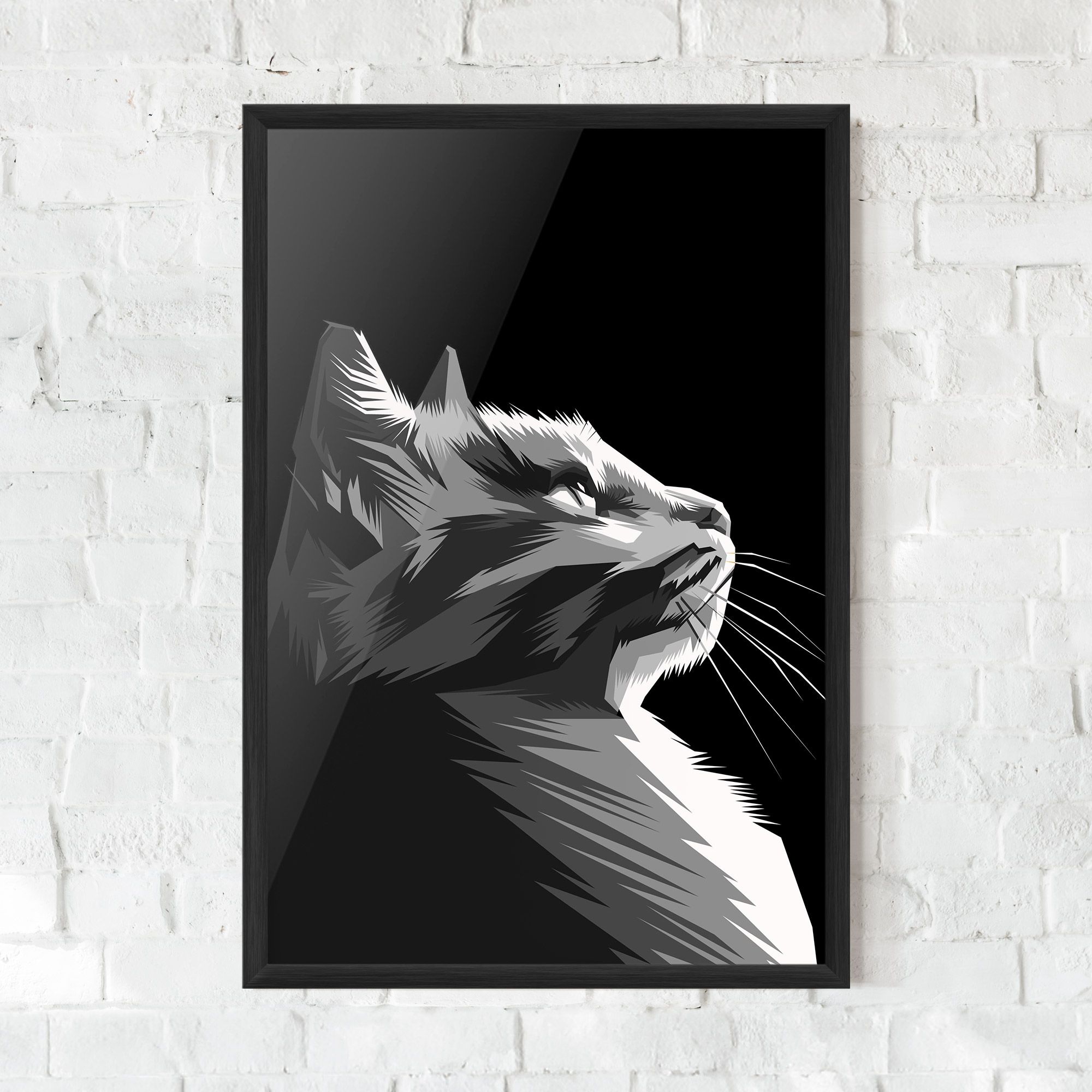 Grey Cat On Black mockup 0