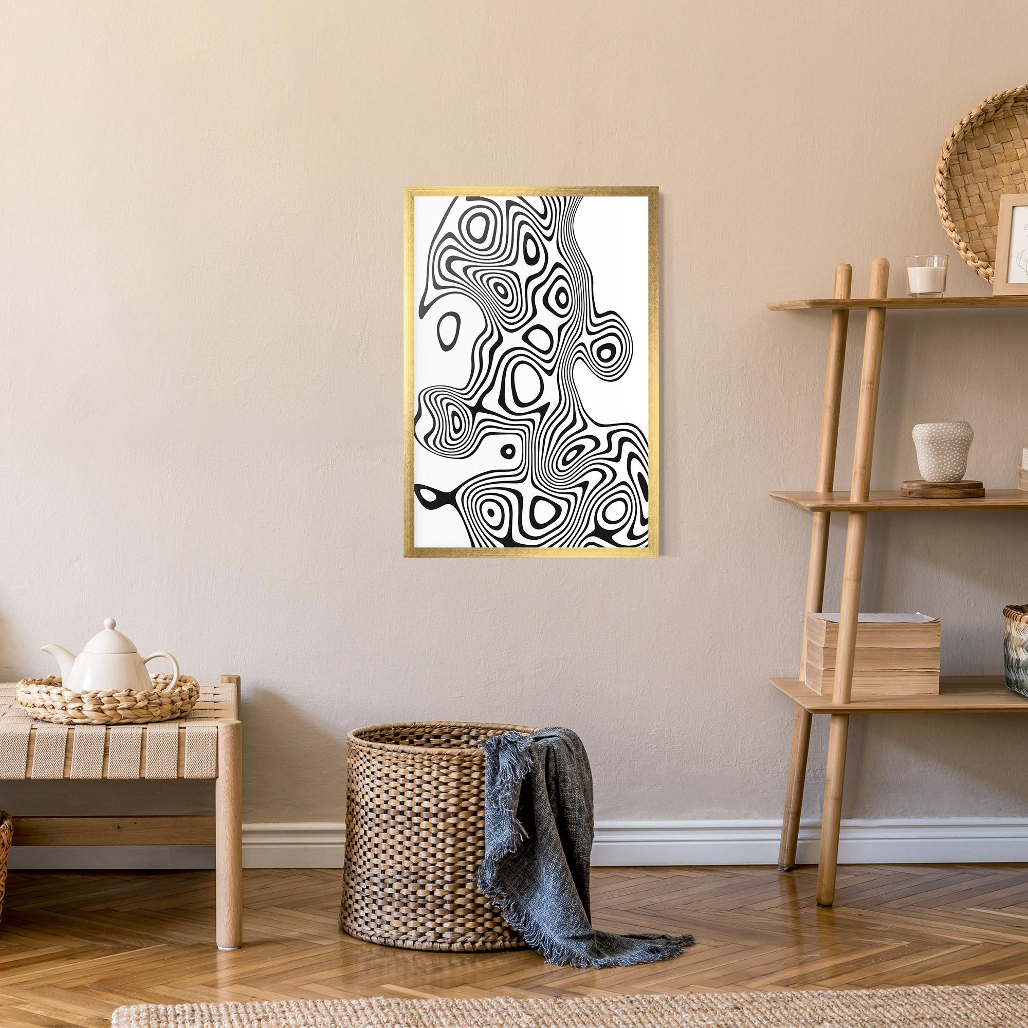 Gerahmte Poster Abstract Line Grey Black mockup 9