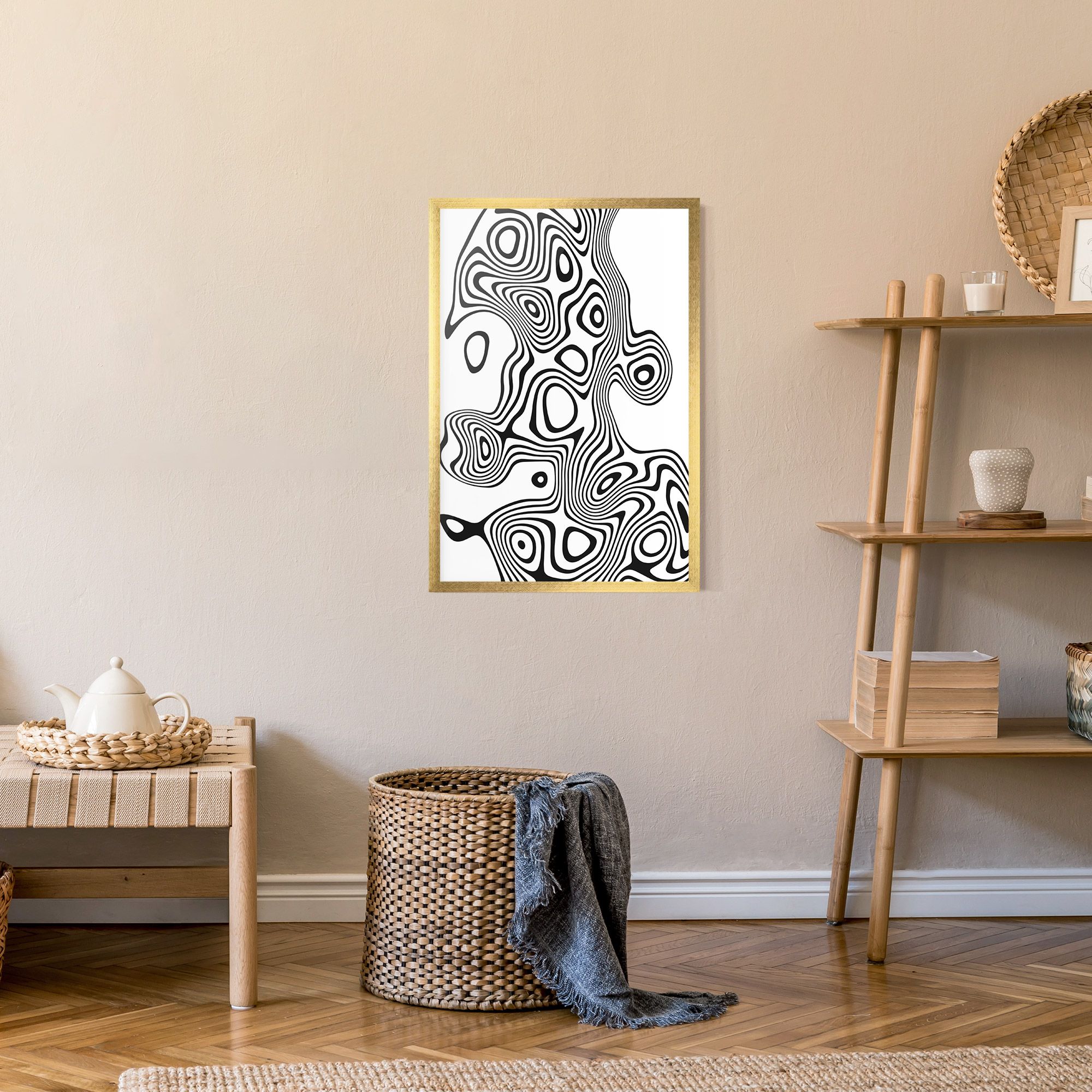 Abstract Line Grey Black mockup 9