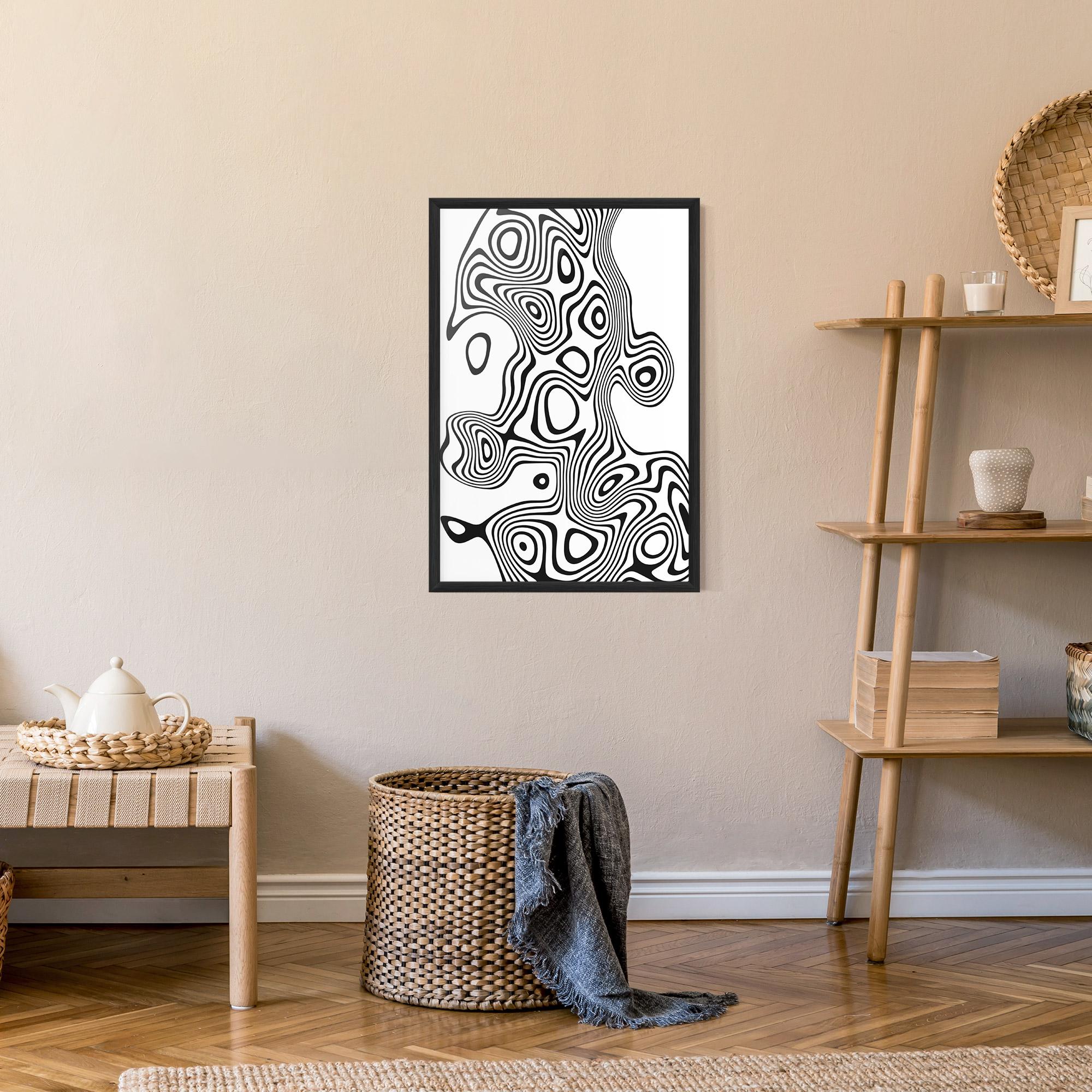 Gerahmte Poster Abstract Line Grey Black mockup 9