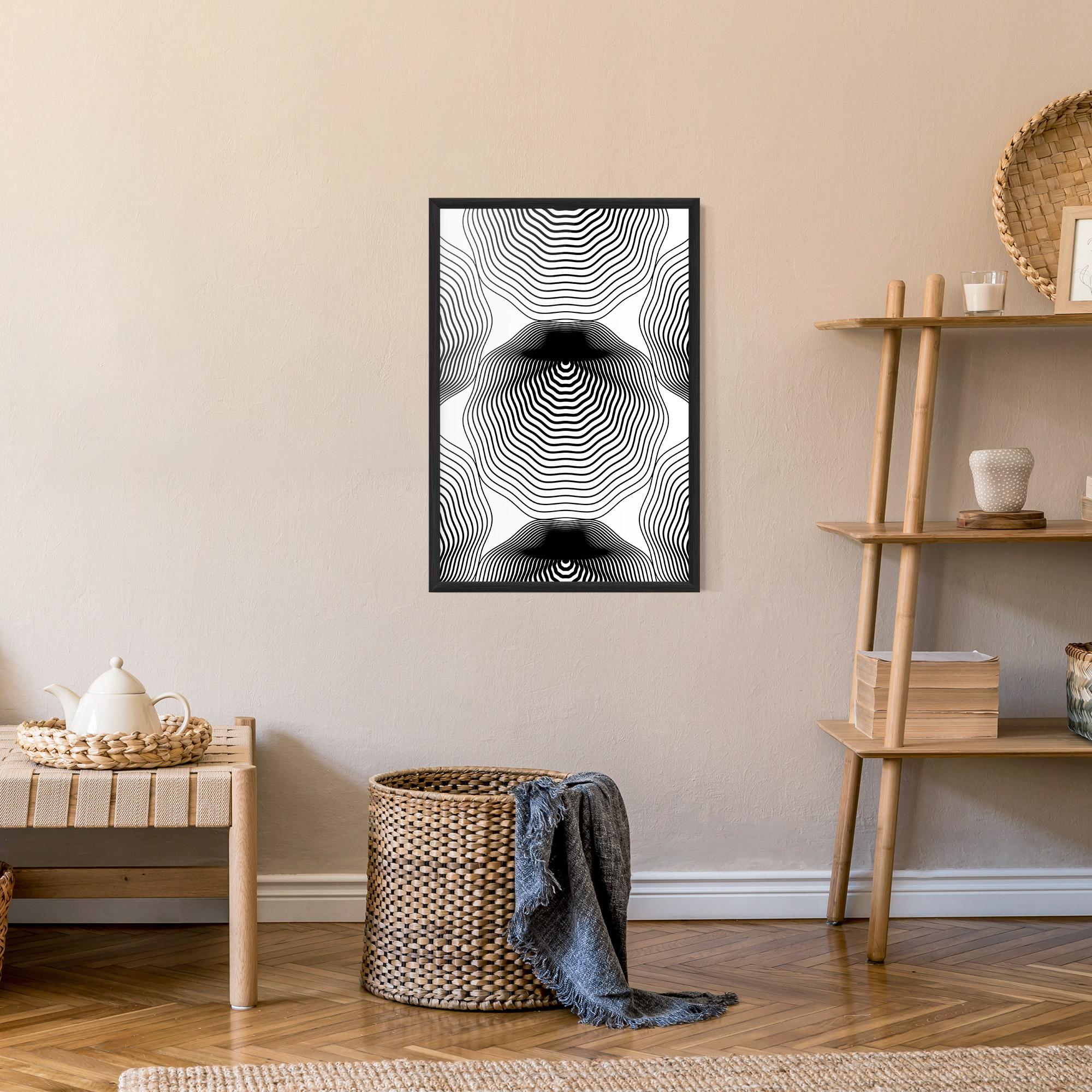 Gerahmte Poster Black Line Art mockup 9