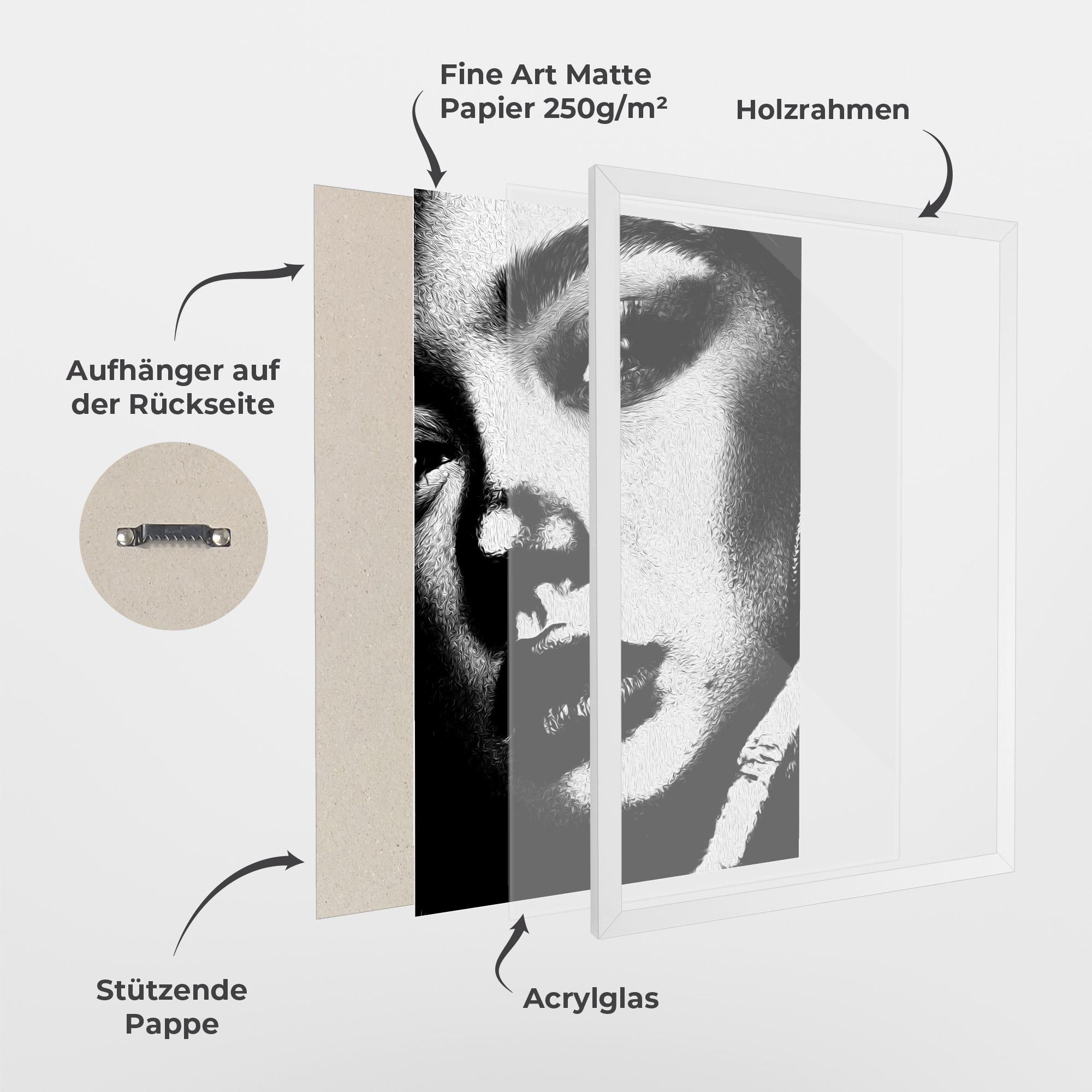 Gerahmte Poster White Light Face mockup 1