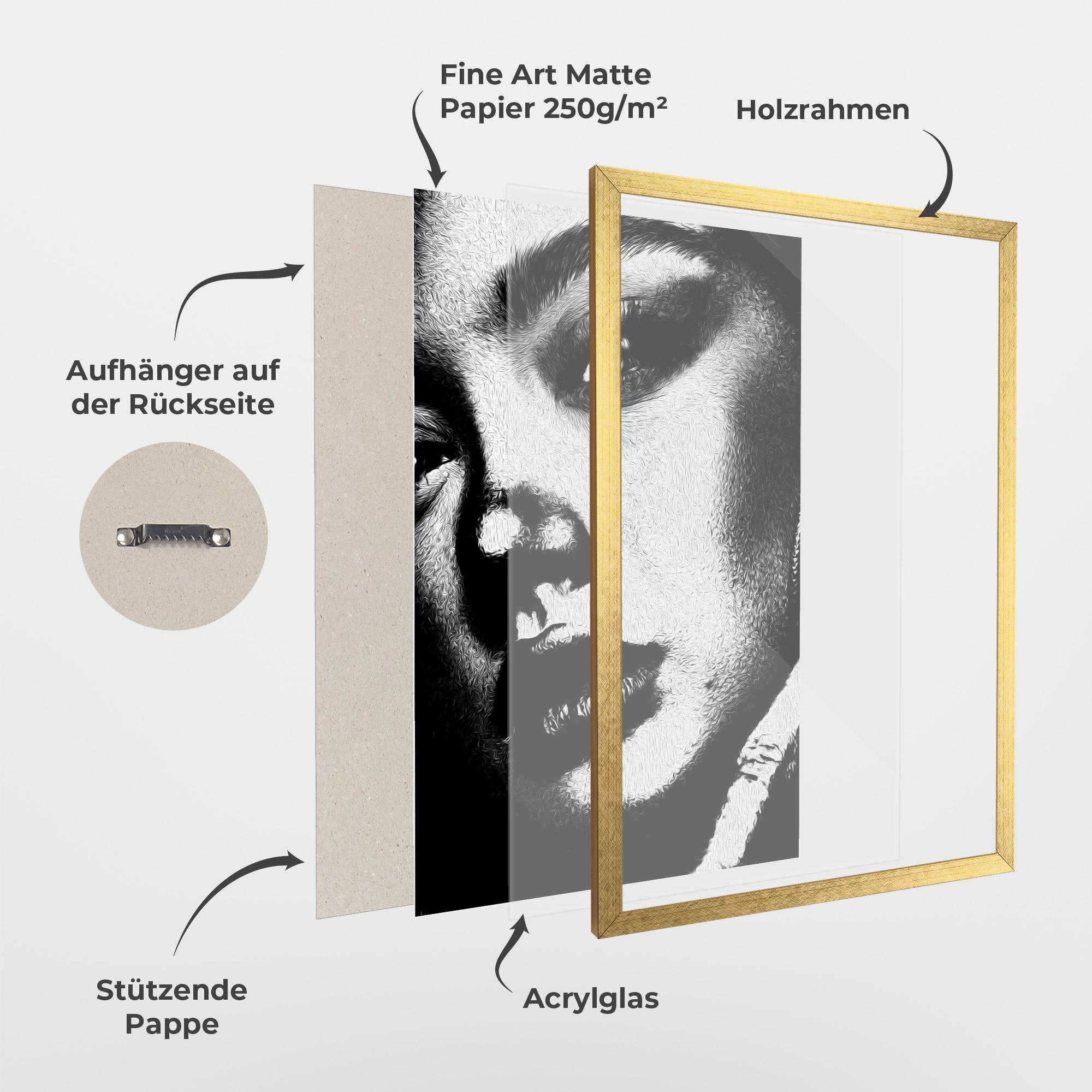 Gerahmte Poster White Light Face mockup 1