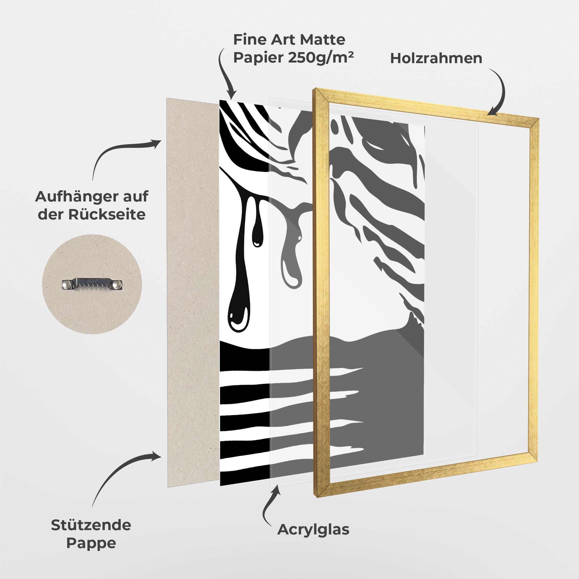 Gerahmte Poster Zebra Eye mockup 1