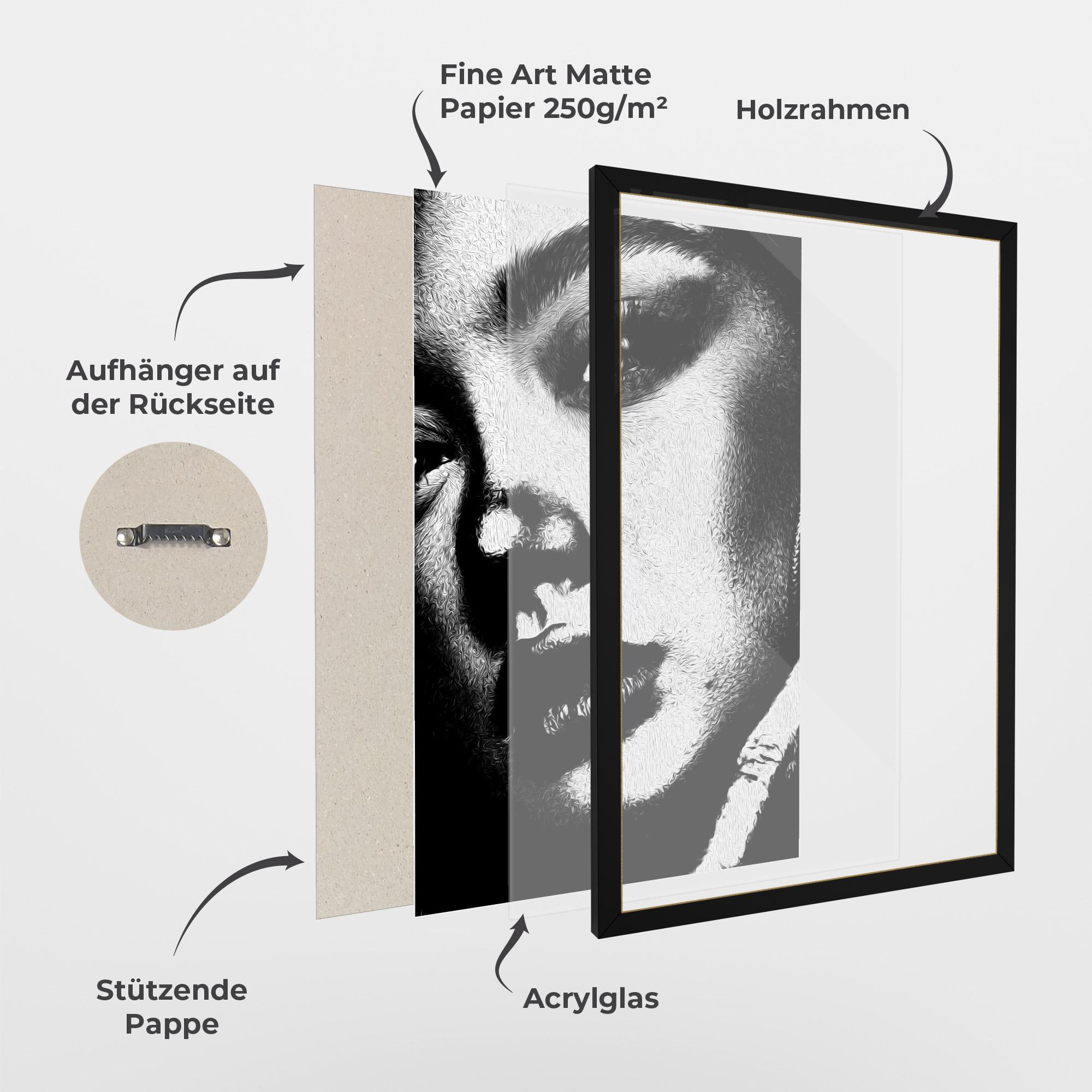 Gerahmte Poster White Light Face mockup 1