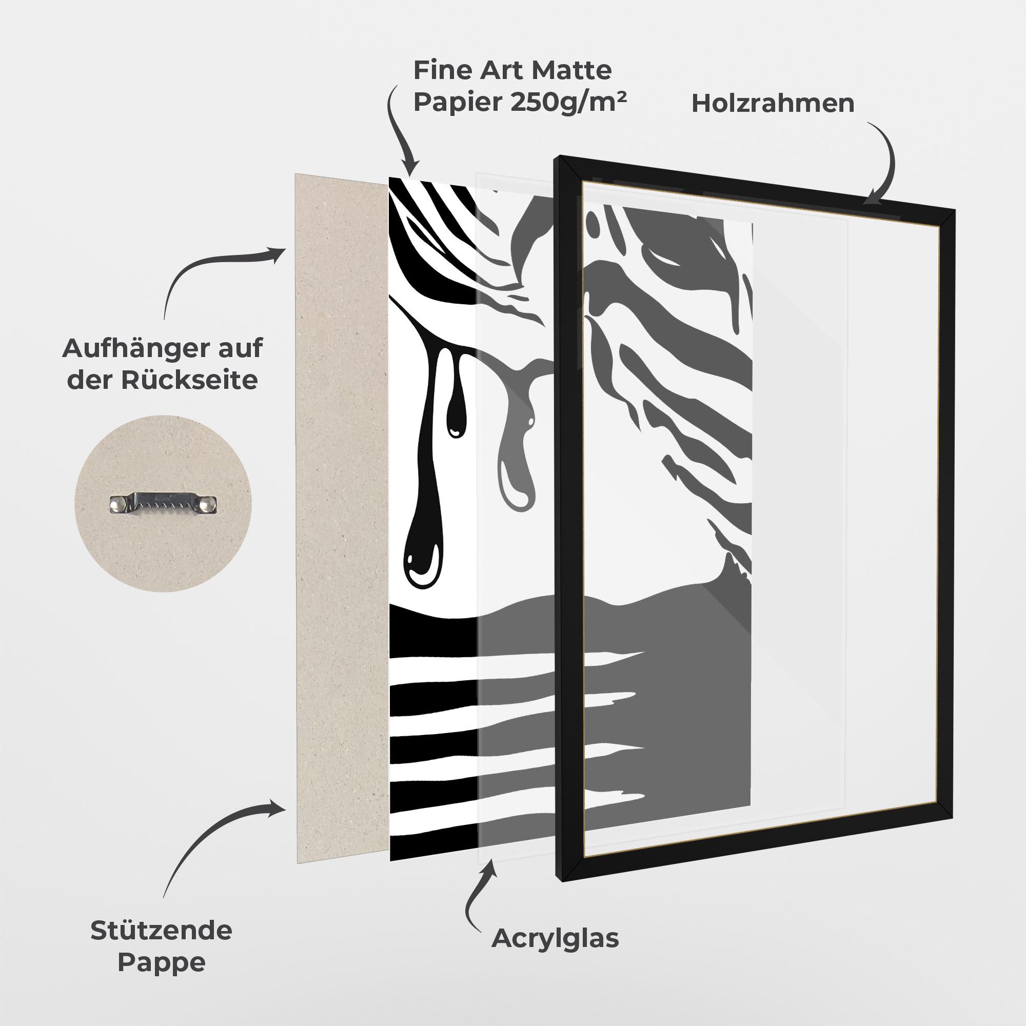 Gerahmte Poster Zebra Eye mockup 1