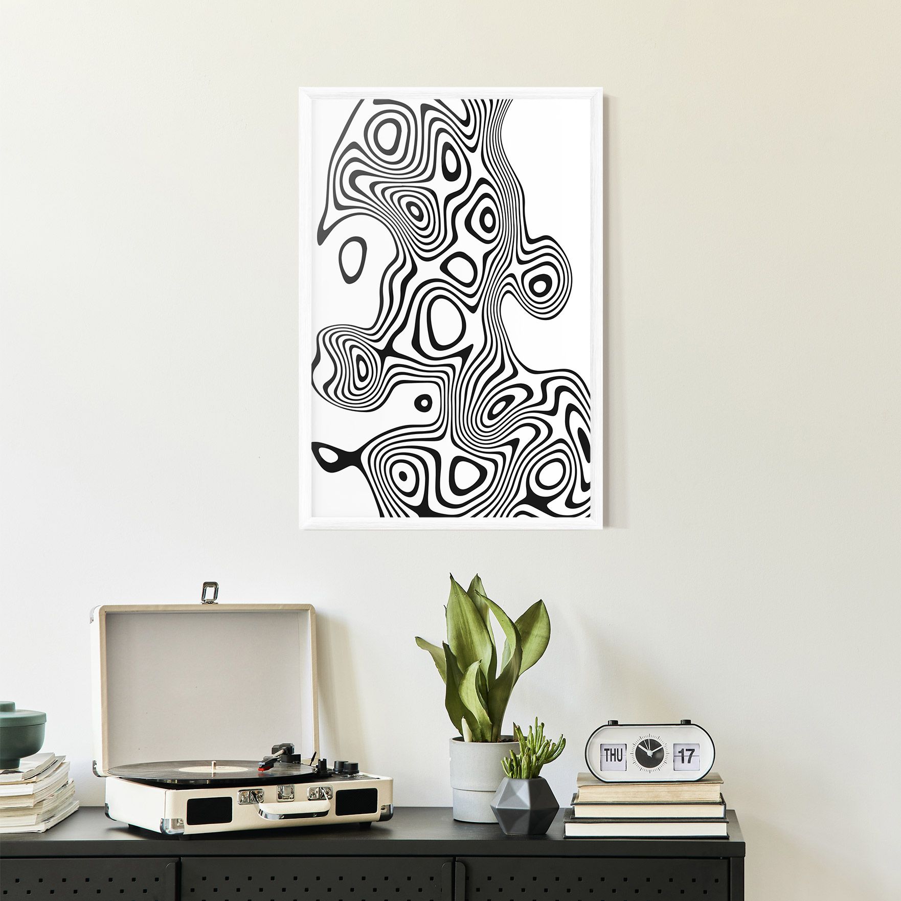 Abstract Line Grey Black mockup 2