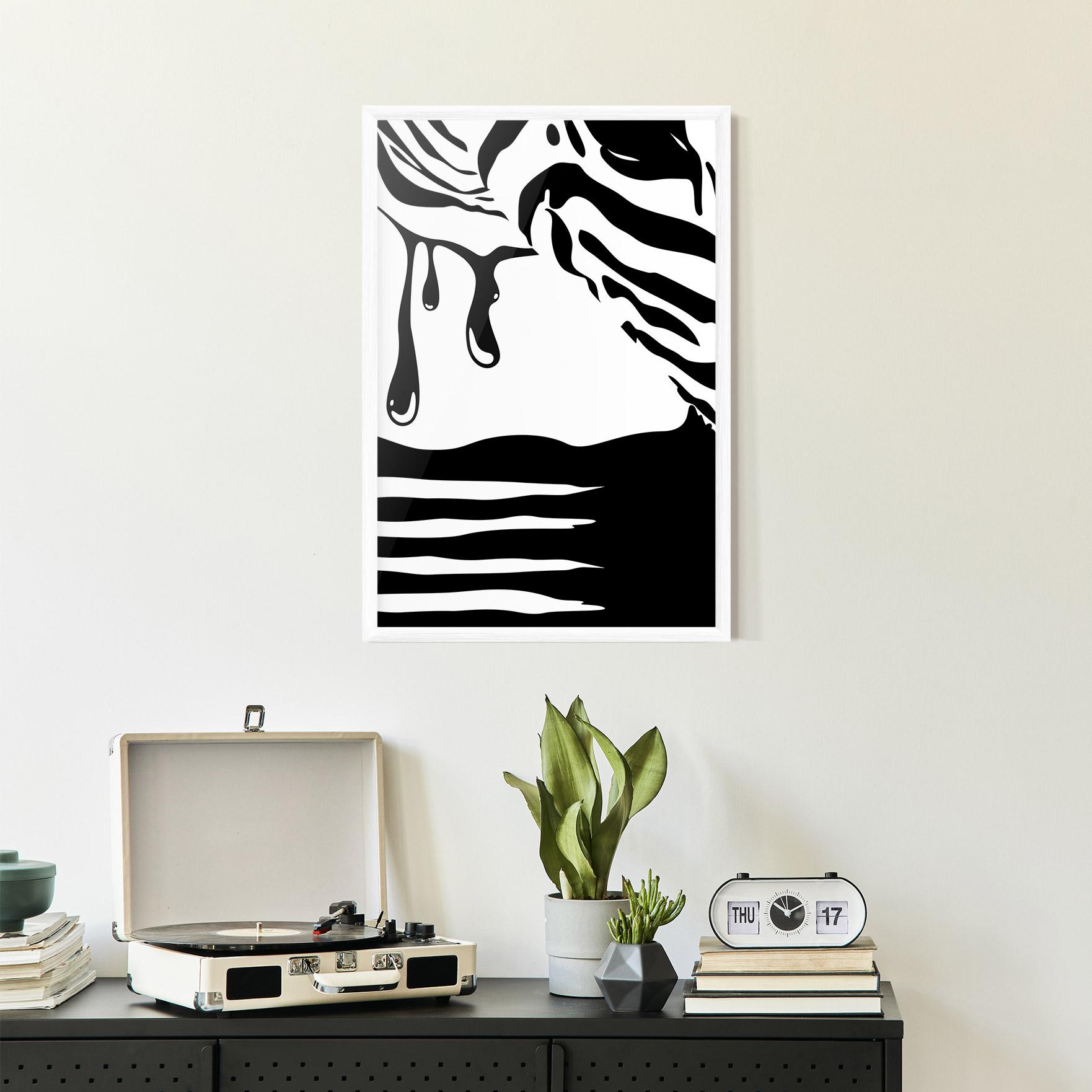 Gerahmte Poster Zebra Eye mockup 2