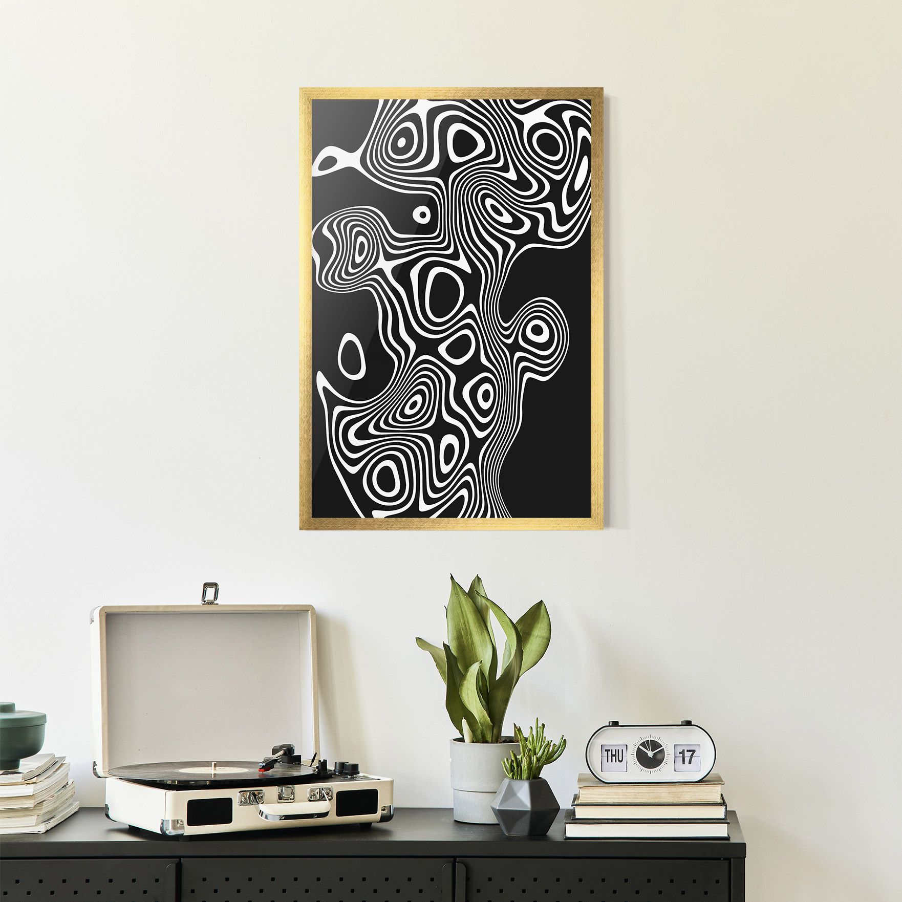 Abstract Grey Black Line mockup 2